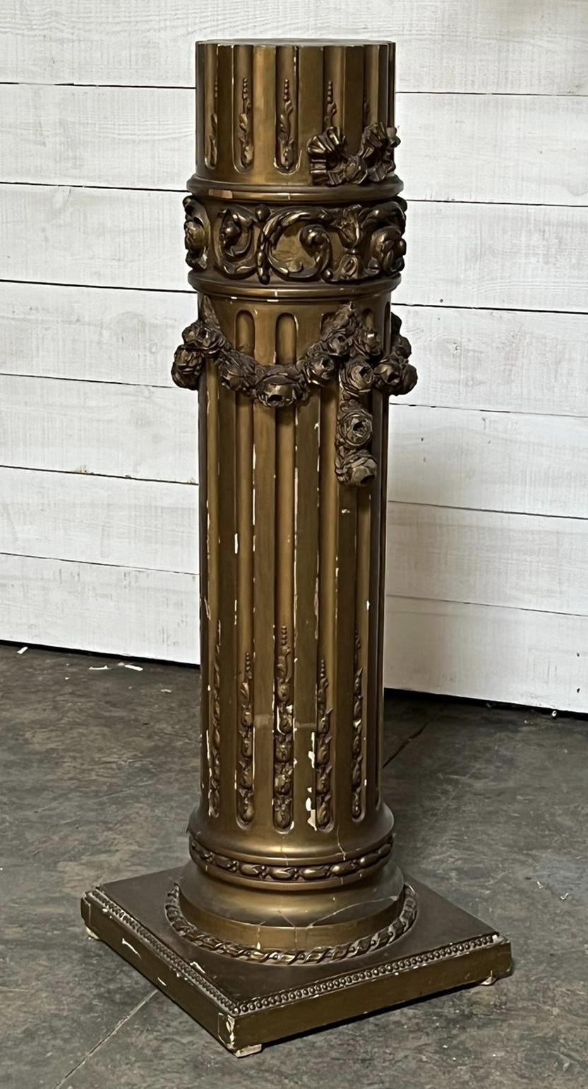 French Louis XVI Giltwood Pedestal Column (1 of 1) French Louis XVI Giltwood Pedestal Column (1 of 1)