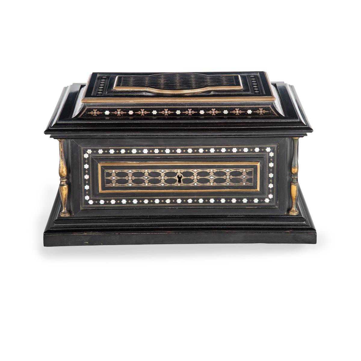 Fine Ebony & Inlaid Jewellery Box / Casket by Paul Sormani - Paris c.1860 (1 of 10) Fine Ebony & Inlaid Jewellery Box / Casket by Paul Sormani - Paris c.1860 (1 of 10)