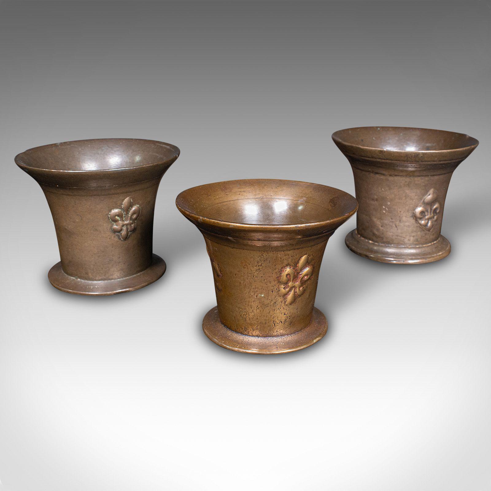 Trio of Antique Mortars, English, Bronze, Apothecary Pot - William III c.1700 (1 of 8)