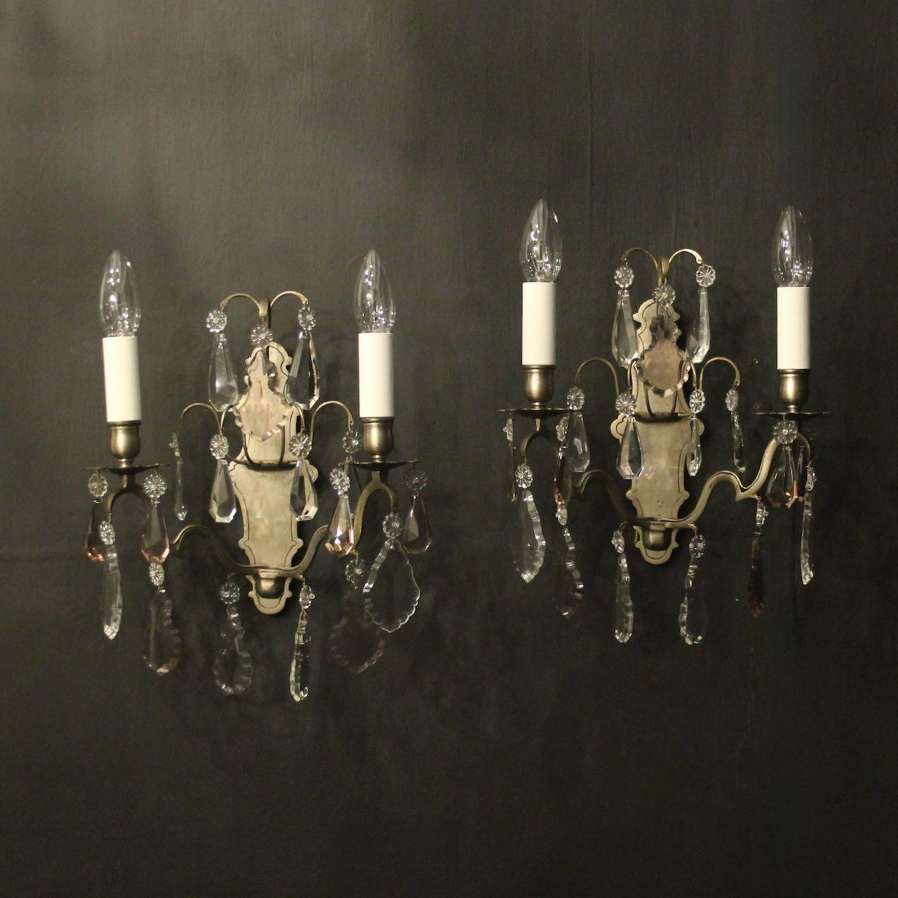 French Silver Gilded Twin Arm Wall Lights (1 of 10)