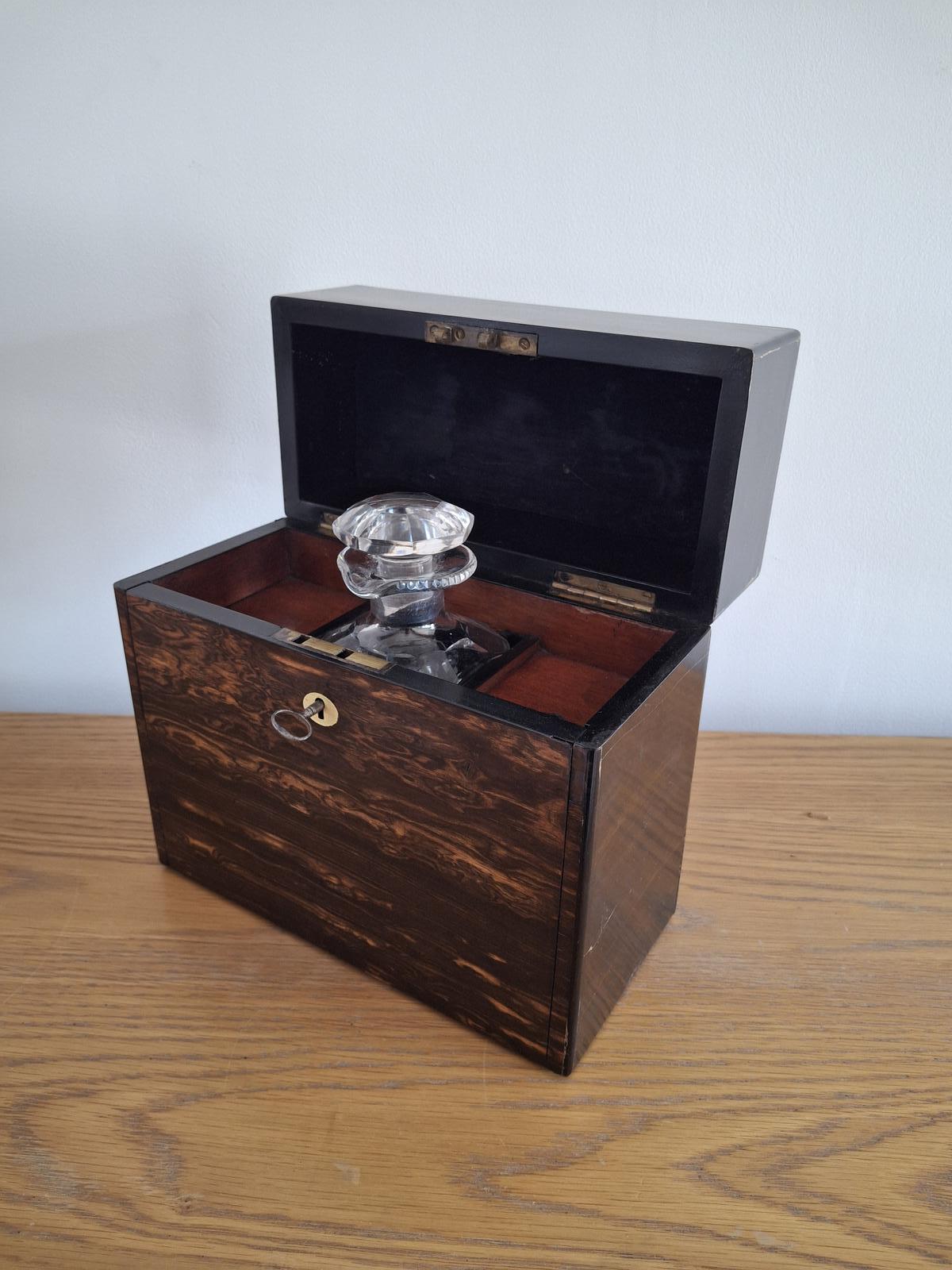 Victorian Coromandel Tantalus / Decanter Box with Key & Glassware (1 of 14) Victorian Coromandel Tantalus / Decanter Box with Key & Glassware (1 of 14)