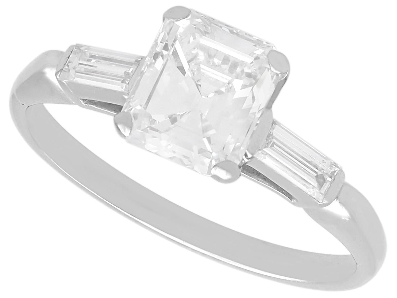 Vintage 1.61ct Diamond & Platinum Solitaire Ring c.1945 (1 of 13)
