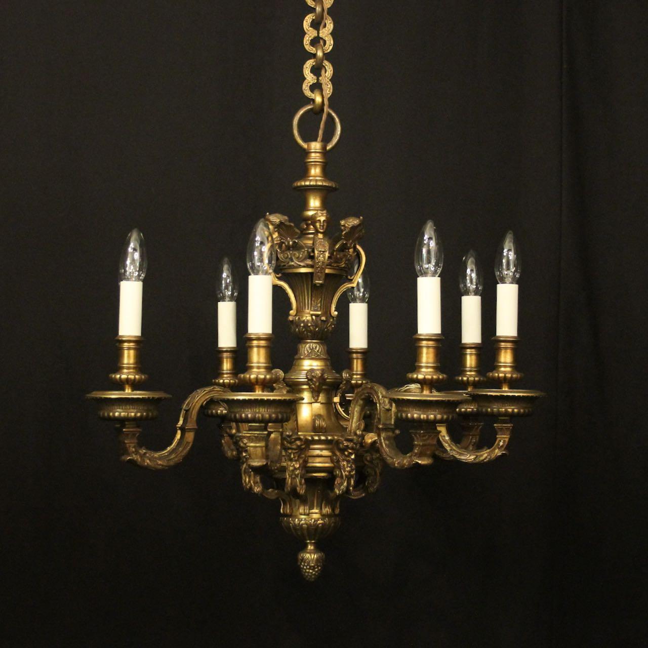 French Gilded Mazarin 8 Light Antique Chandelier (1 of 10)