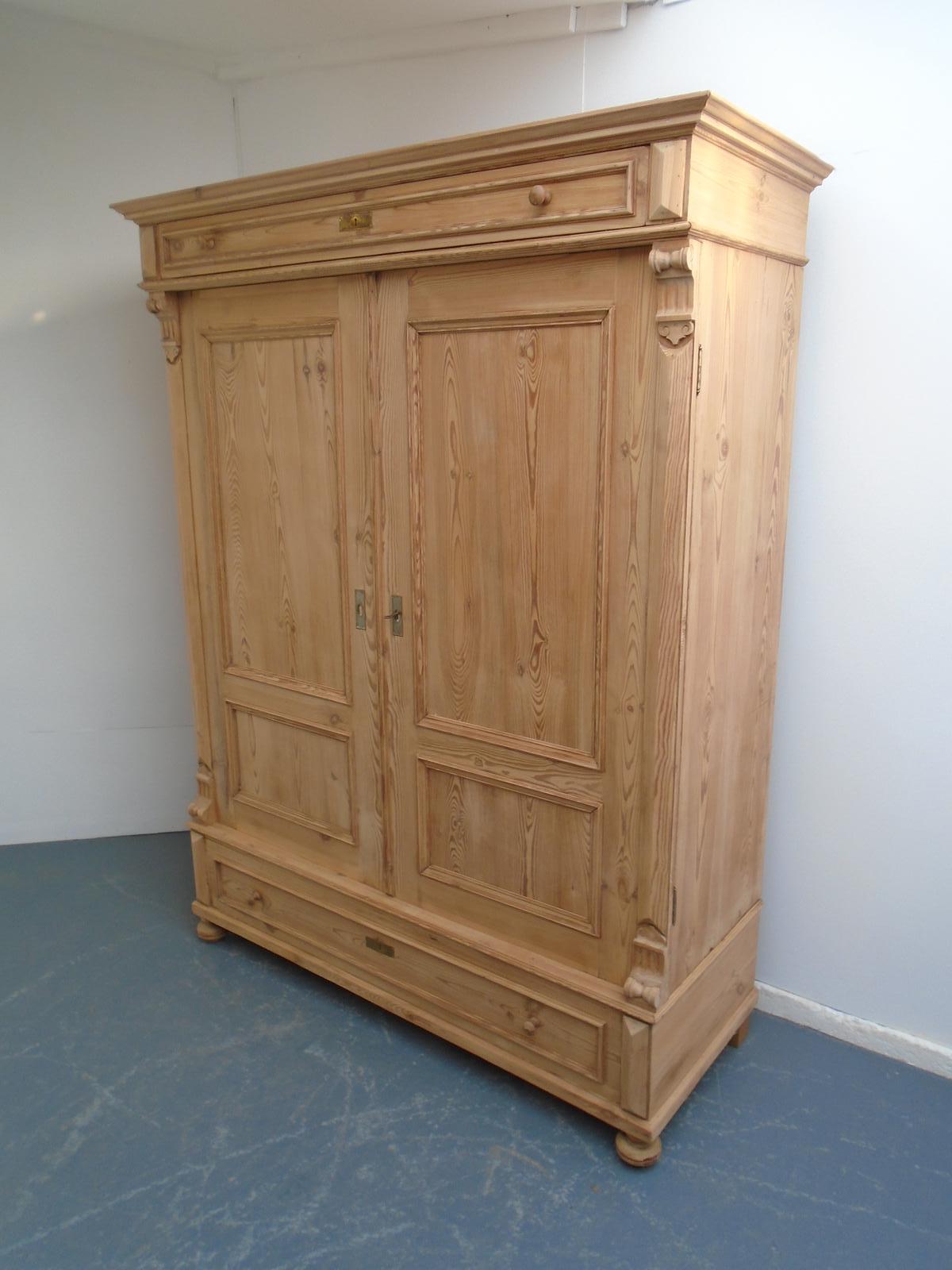 A Huge Victorian Antique/old Pine Rare 2 Door Knockdown Wardrobe to Wax/paint (1 of 12)
