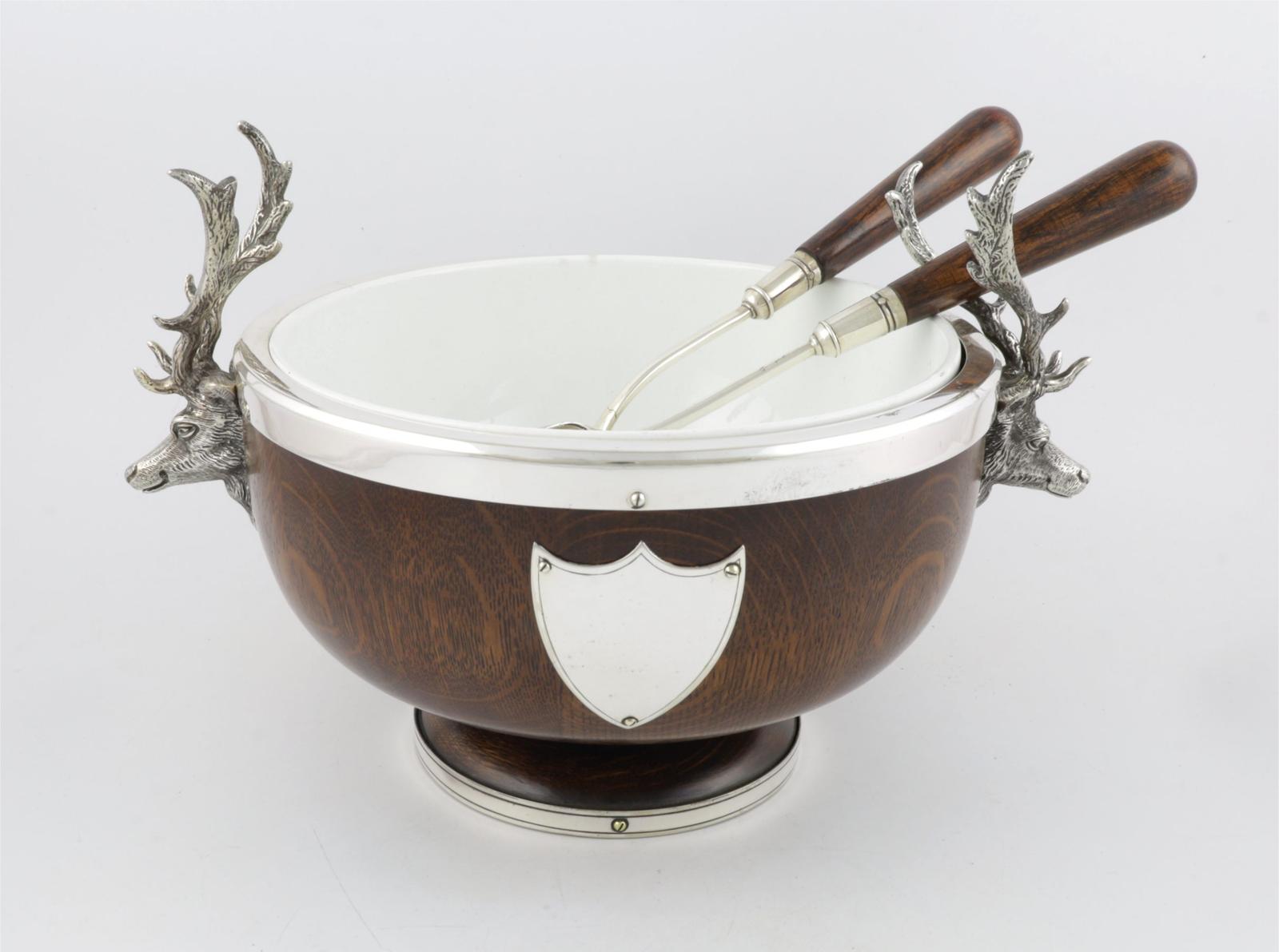 Antique Stag Trophy Bowl - Silver Plate English Oak Fruit / Salad / Nut Dish (1 of 14) Antique Stag Trophy Bowl - Silver Plate English Oak Fruit / Salad / Nut Dish (1 of 14)