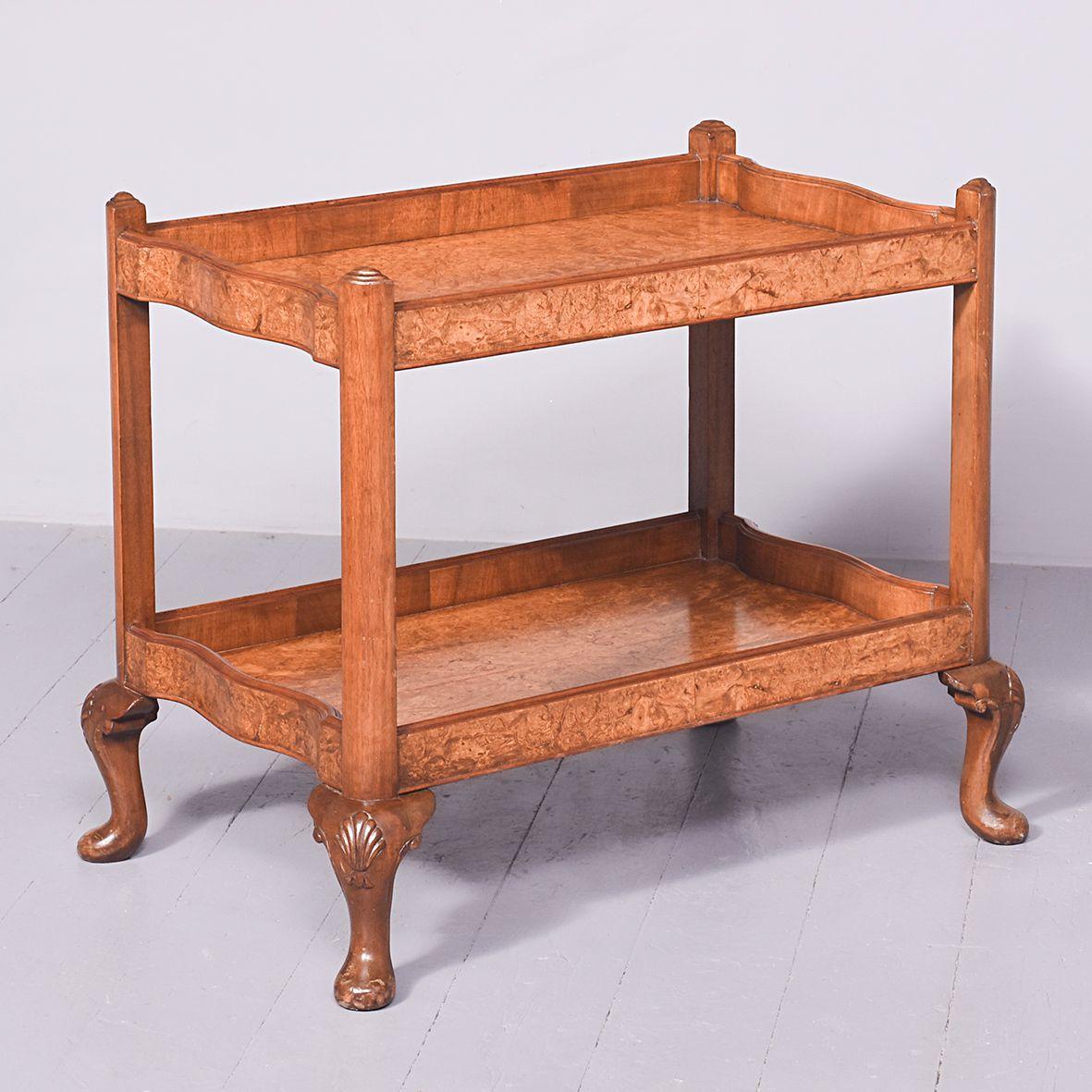 Stylish Walnut Tow Tier Trolley (1 of 7)