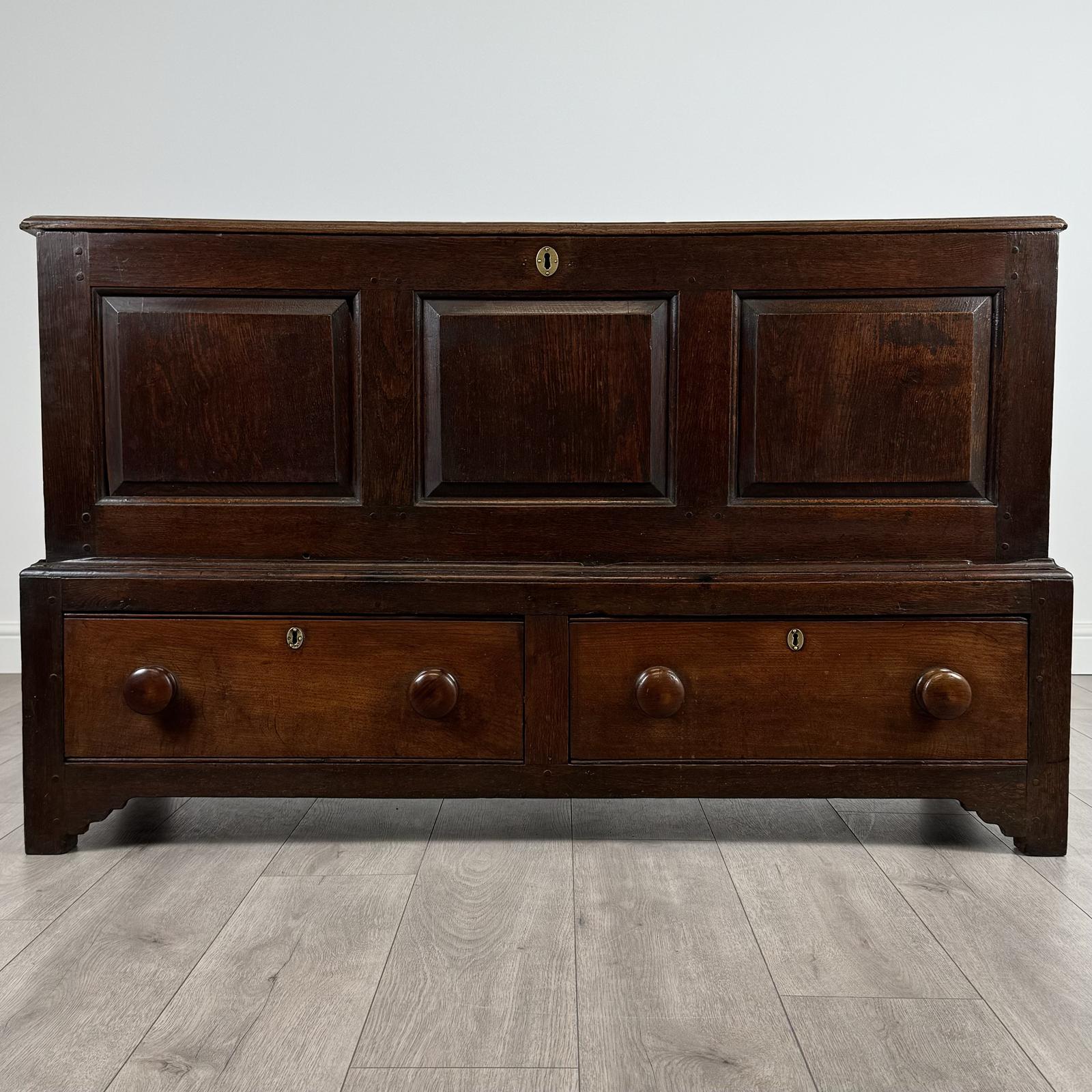 Antique 18th Century Mule Chest in Oak (1 of 12)