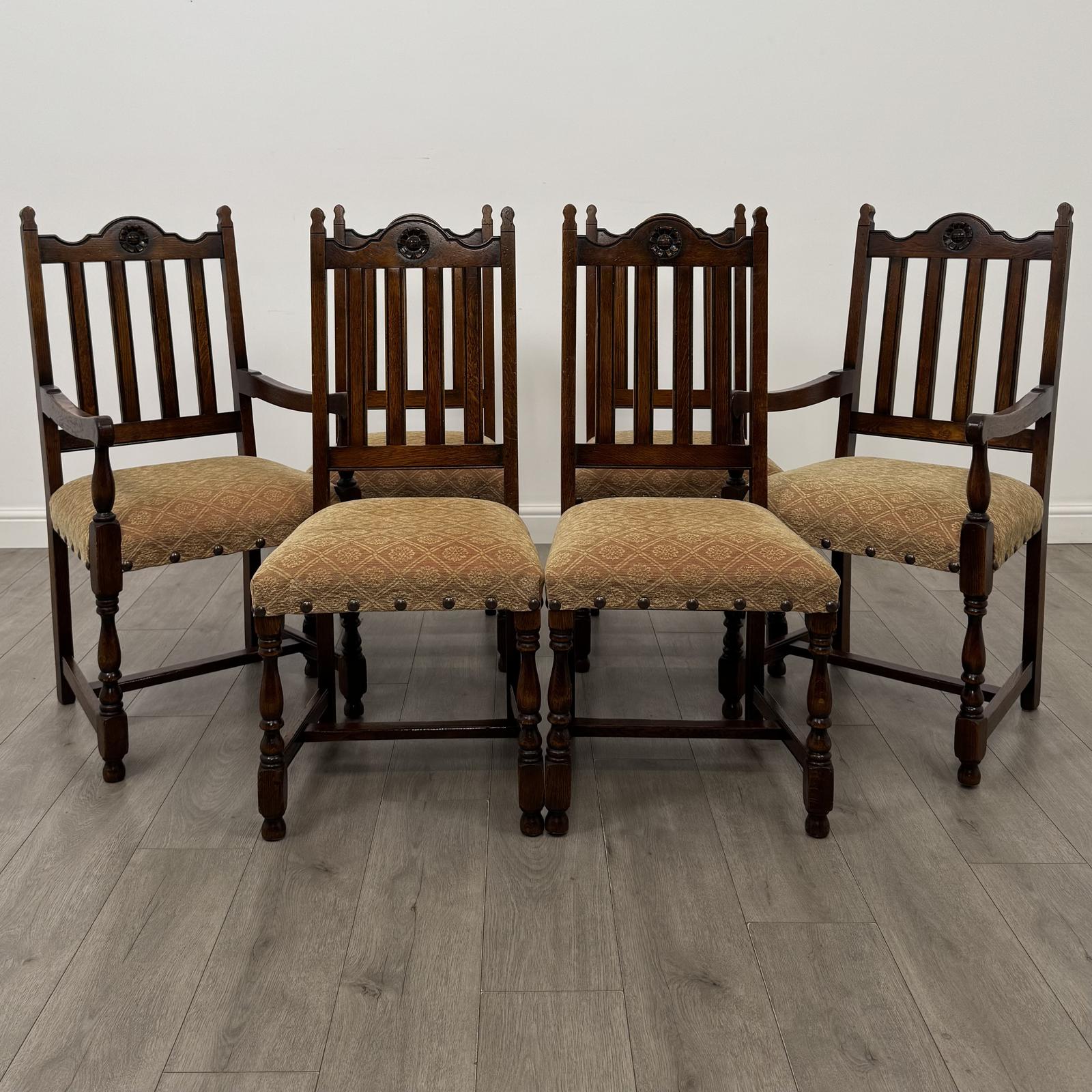 Antique 20th Century Set of 6 Dining Chairs in Oak (1 of 9) Antique 20th Century Set of 6 Dining Chairs in Oak (1 of 9)