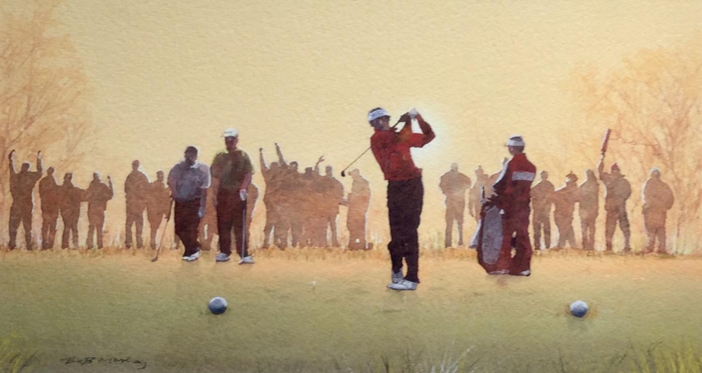 Bob McKay Watercolour ‘The Last Match of the Day’ (1 of 3)