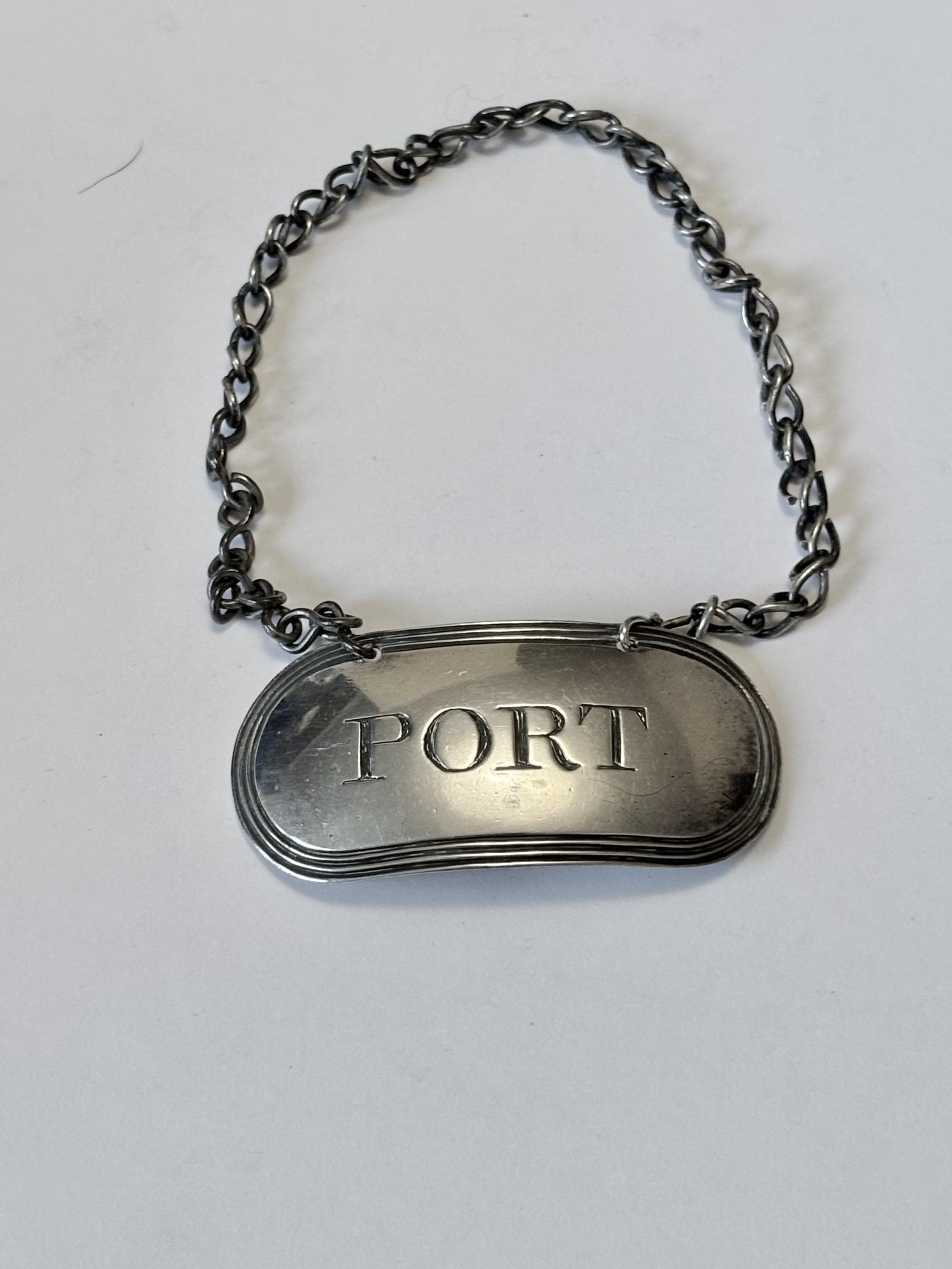 Georgian Silver PORT Decanter Wine Bottle Label John Whittingham London 1791 (1 of 3) Georgian Silver PORT Decanter Wine Bottle Label John Whittingham London 1791 (1 of 3)