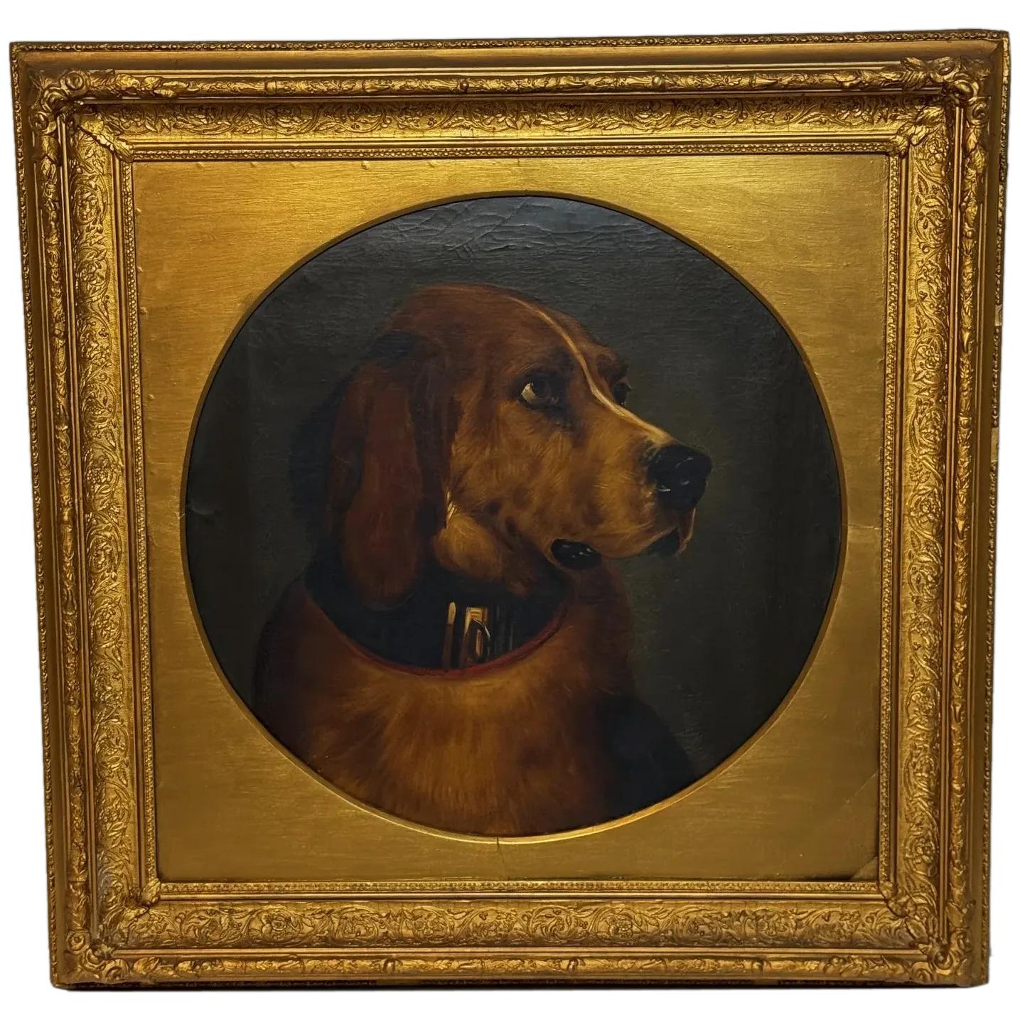 19th Century Oil Painting Landseer's Mastiff Bloodhound Prized Dog Odin (1 of 52)