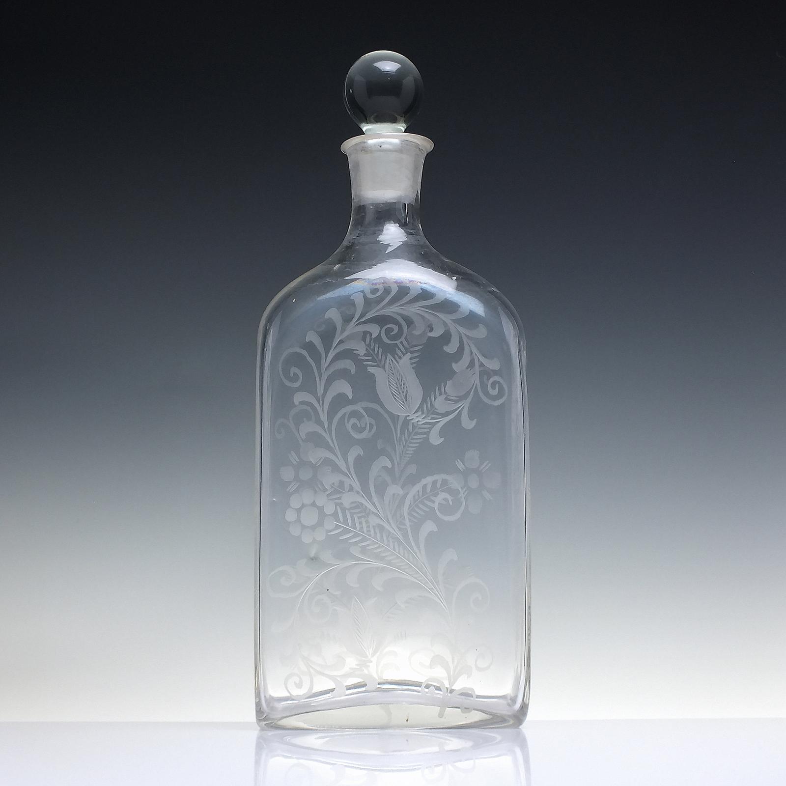 19th Century Engraved Magnum Glass Decanter c.1850 (1 of 9)