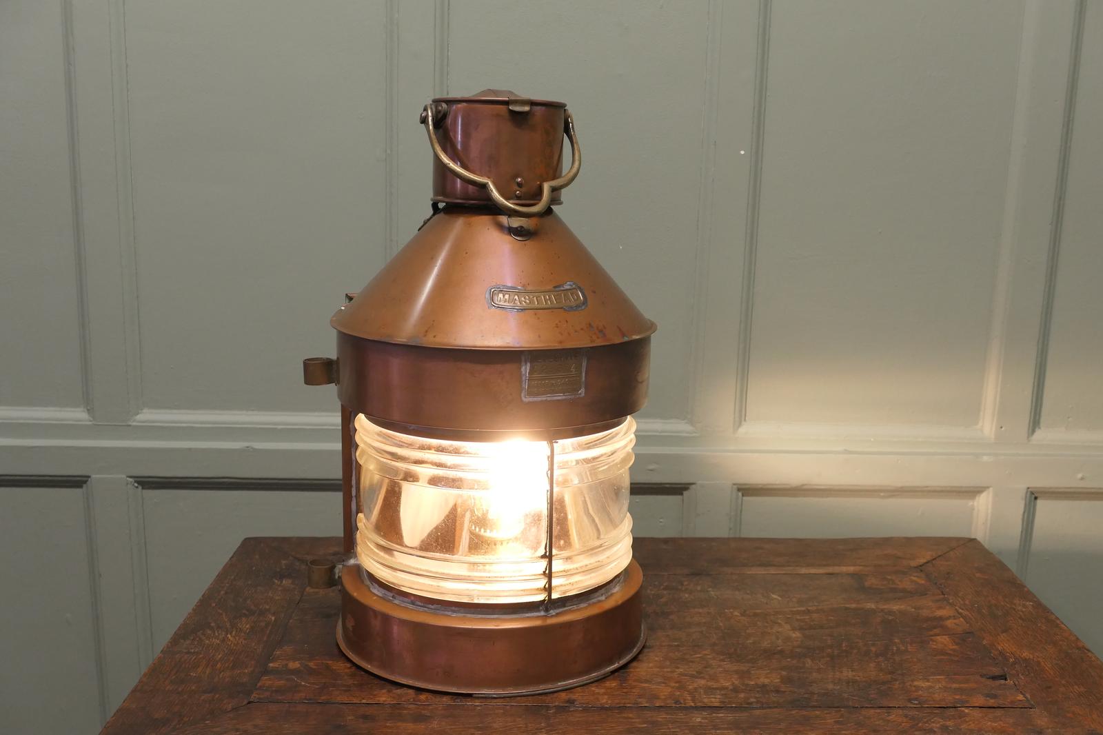 Weathered Ships Masthead Copper Navigation Light (1 of 6)