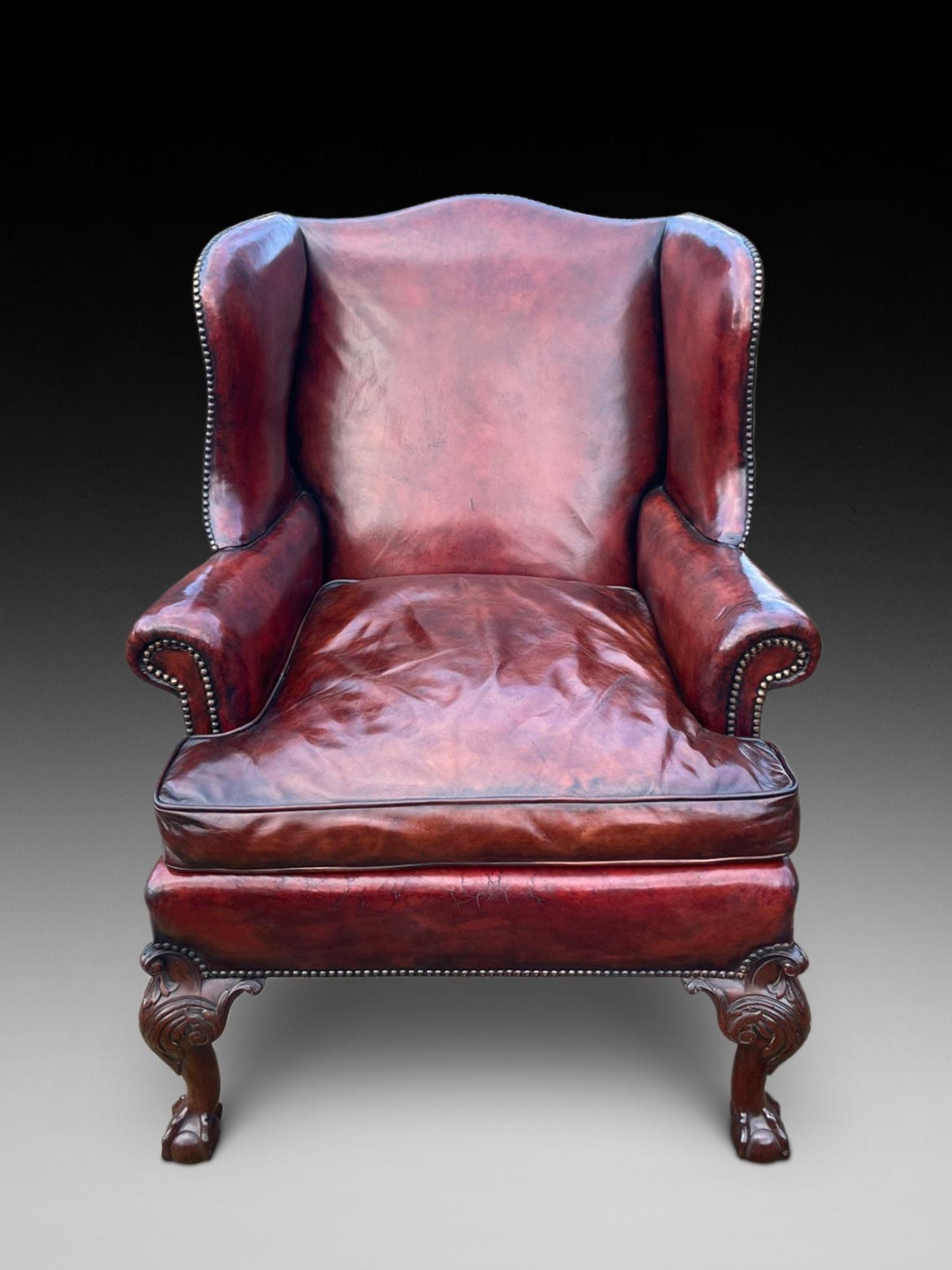 Georgian Style Mahogany Wing Armchair (1 of 3)