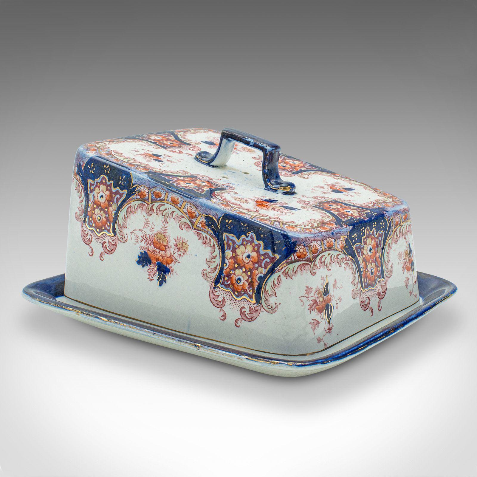 Antique Cheese Keeper Dish, English, Ceramic, Butter Tray, Kitchen - Victorian c.1900 (1 of 10)