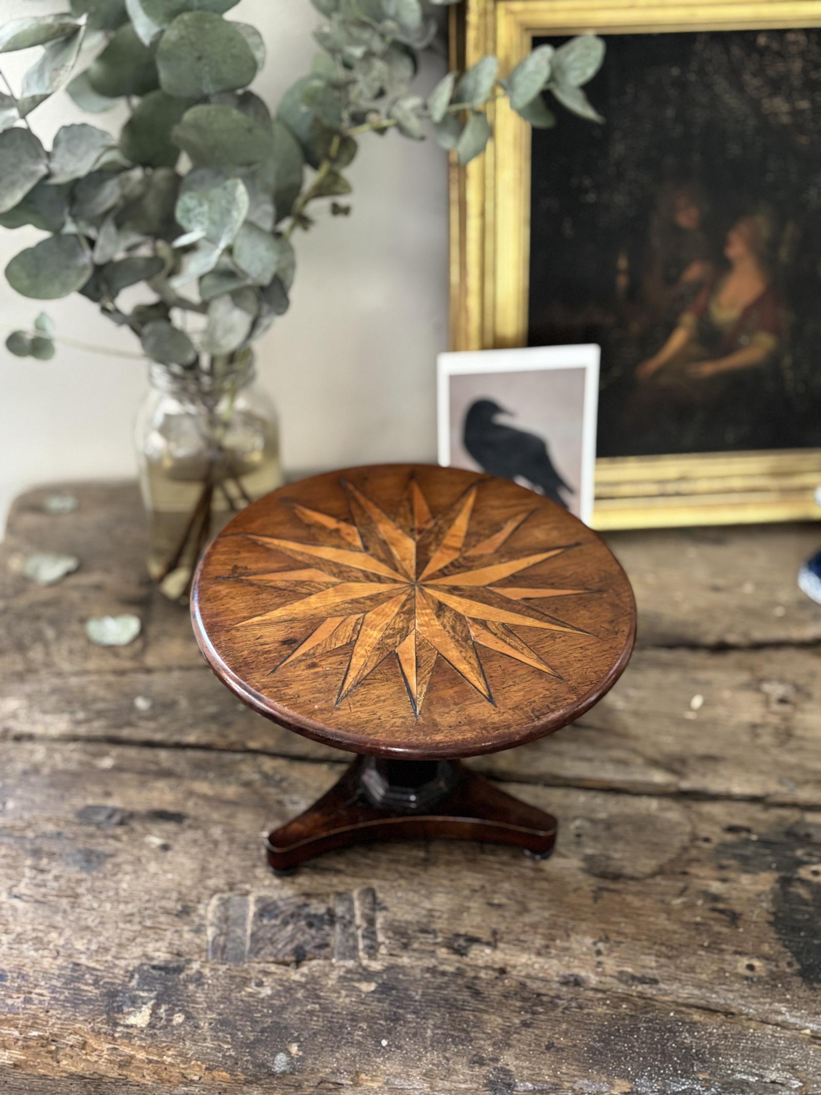 Miniature Mahogany Cabinetmaker's Table with Compass Star Inlay (1 of 9) Miniature Mahogany Cabinetmaker's Table with Compass Star Inlay (1 of 9)
