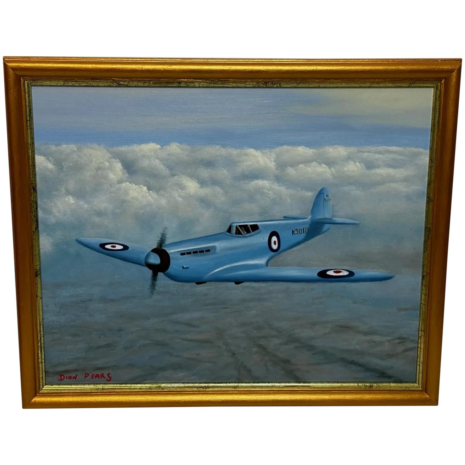 Oil Painting RAF Supermarine Spitfire Prototype Plane Pilot Mutt Summers by Dion Pears (1 of 30) Oil Painting RAF Supermarine Spitfire Prototype Plane Pilot Mutt Summers by Dion Pears (1 of 30)