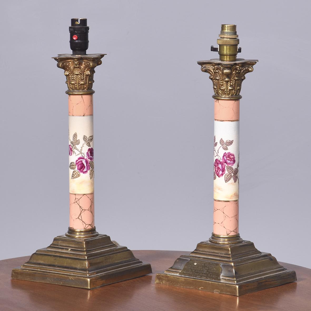 Pair of Converted Victorian Oil Lamps (1 of 7)