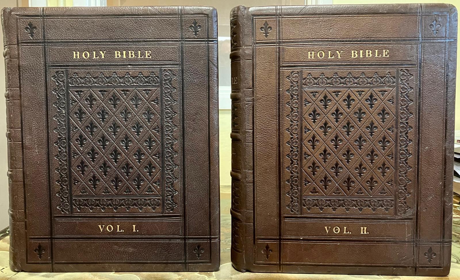 1870 The Holy Bible with Gustave Dore Illustrations 2 x Volume Set Full Leather (1 of 8) 1870 The Holy Bible with Gustave Dore Illustrations 2 x Volume Set Full Leather (1 of 8)