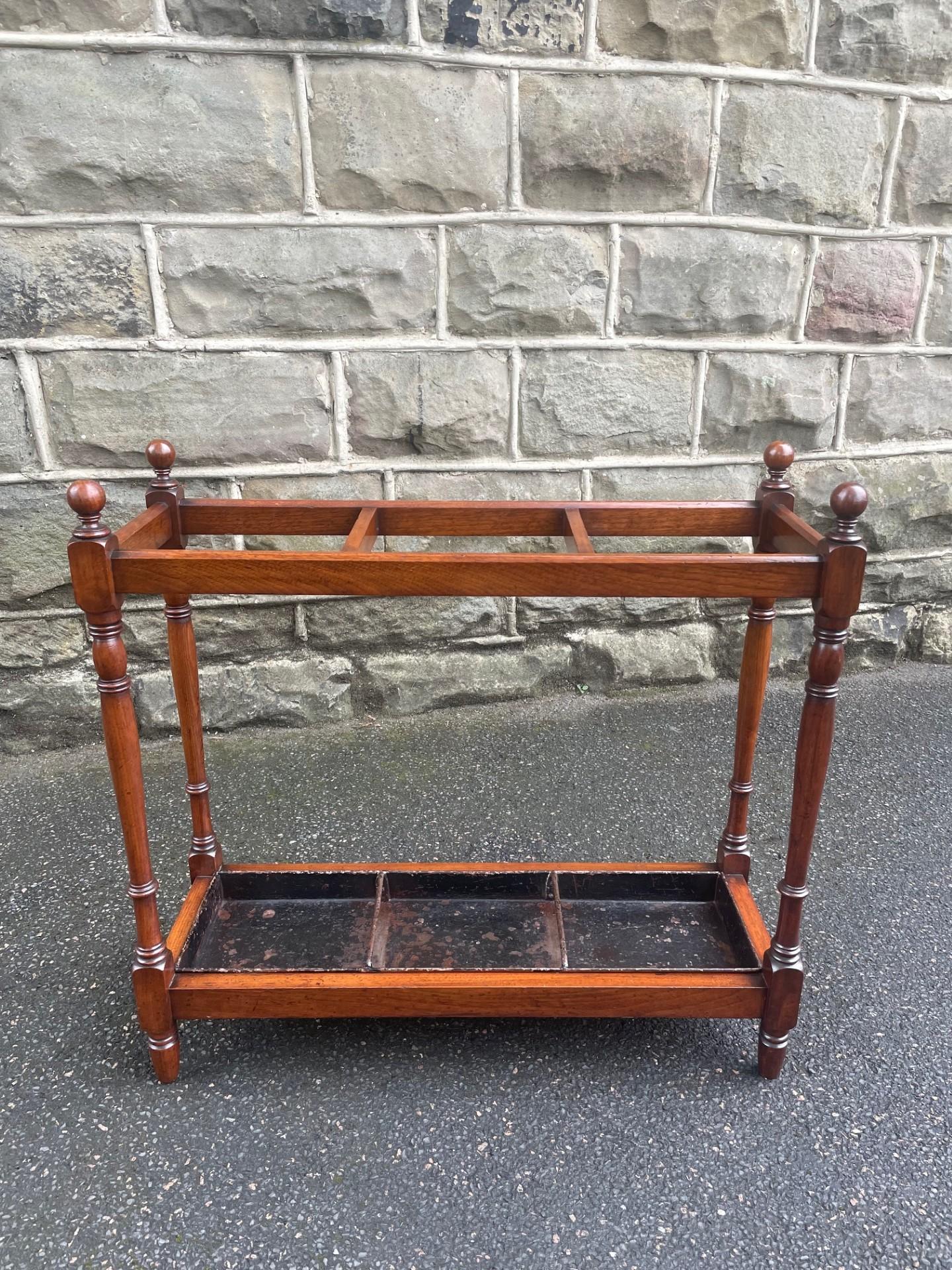 Antique Walnut Umbrella Stick Stand (1 of 9)