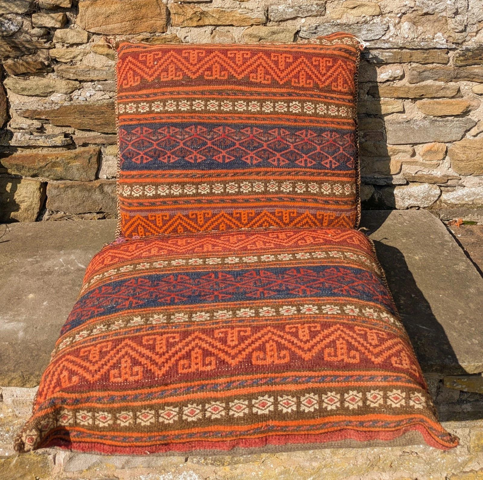 Antique Tribal Bag Face Cushion Hand Woven (1 of 6)