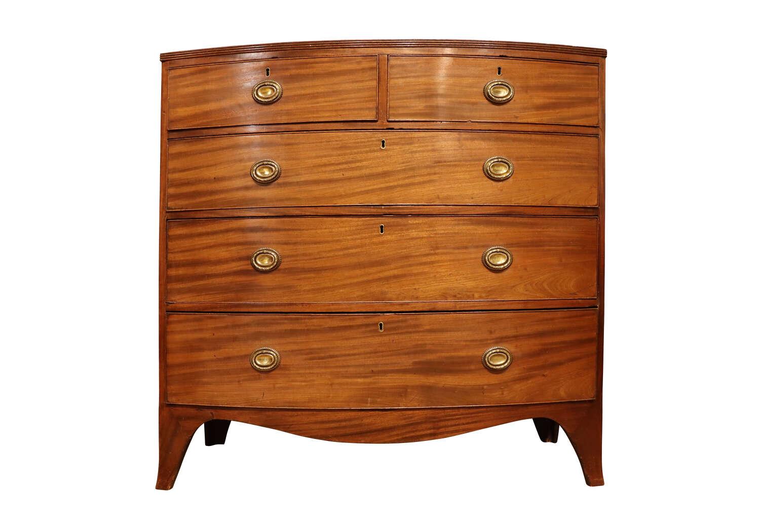 Mahogany Bowfronted Chest of Drawers (1 of 5)