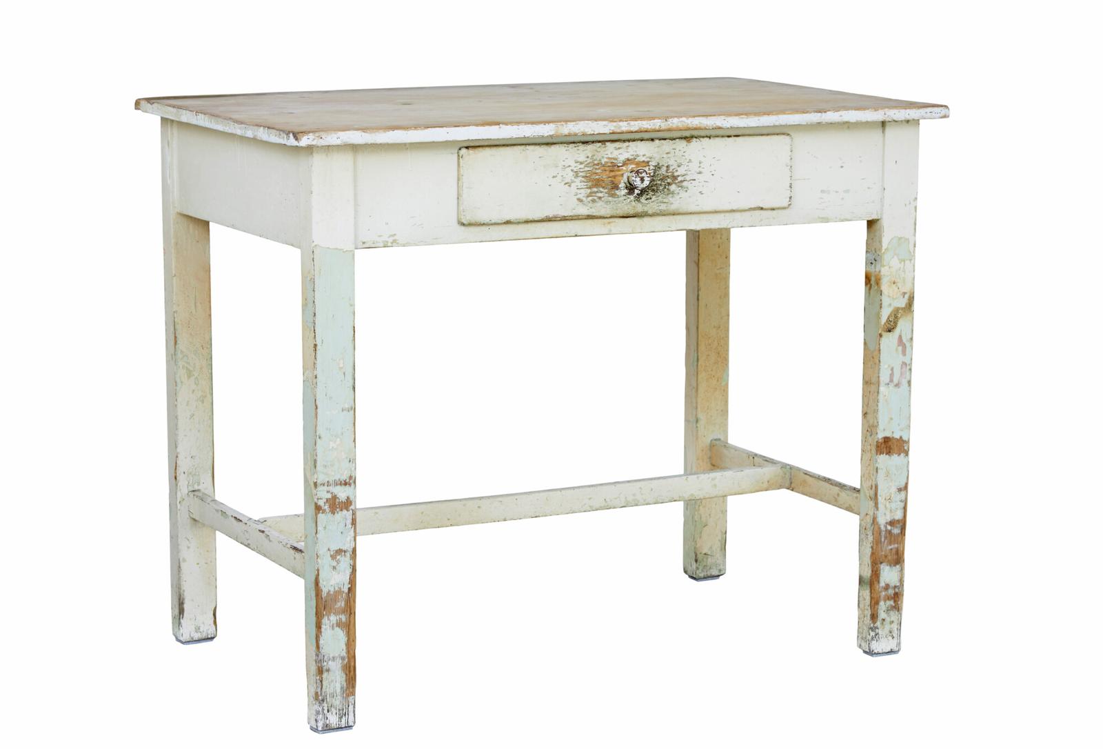 19th Century Painted Pine Side Table (1 of 8)