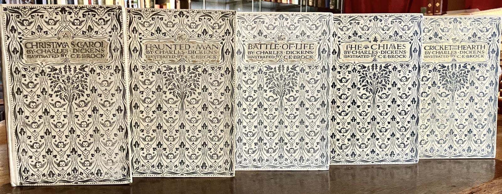 1906-1910  Complete Christmas Stories by Charles Dickens 5 x Vol Set Illustrated (1 of 4)