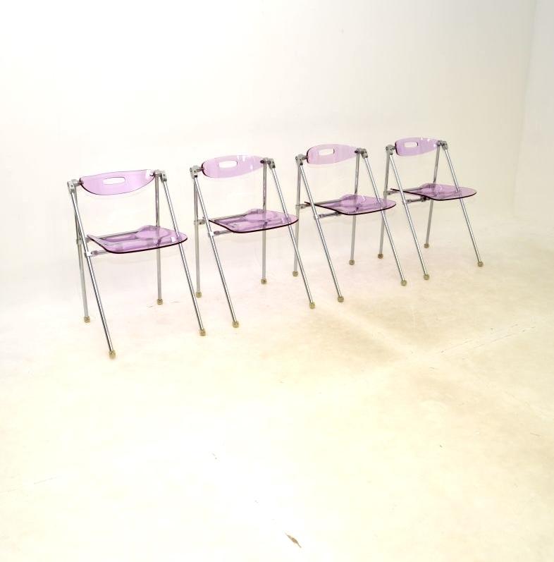 Set of Four Vintage Italian Folding Dining Chairs by Giancarlo Piretti for Castelli (1 of 9)