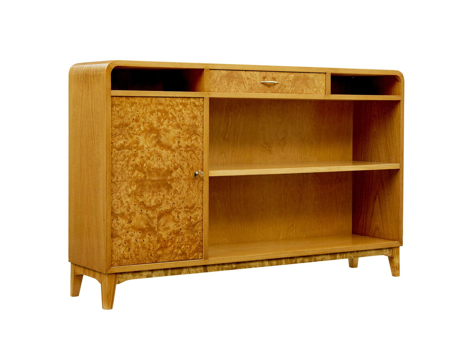 Scandinavian Mid Century Elm & Burr Low Open Bookcase by Bodafors (1 of 9) Scandinavian Mid Century Elm & Burr Low Open Bookcase by Bodafors (1 of 9)