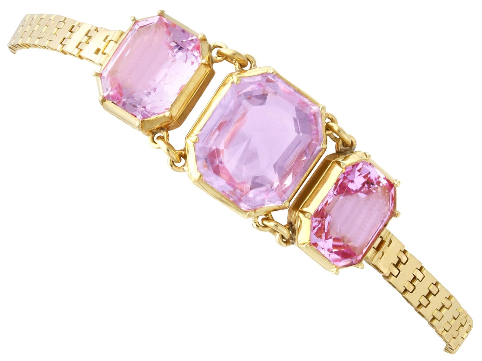 Antique 13.20ct Pink Topaz and 18ct Yellow Gold Bracelet Circa 1840 (1 of 11) Antique 13.20ct Pink Topaz and 18ct Yellow Gold Bracelet Circa 1840 (1 of 11)