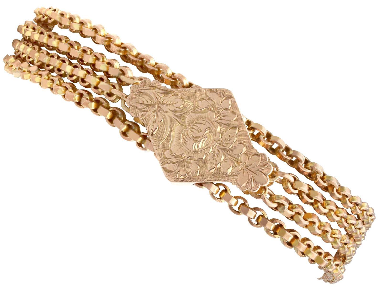 Antique 9ct Yellow Gold Chain Bracelet c.1890 (1 of 12)