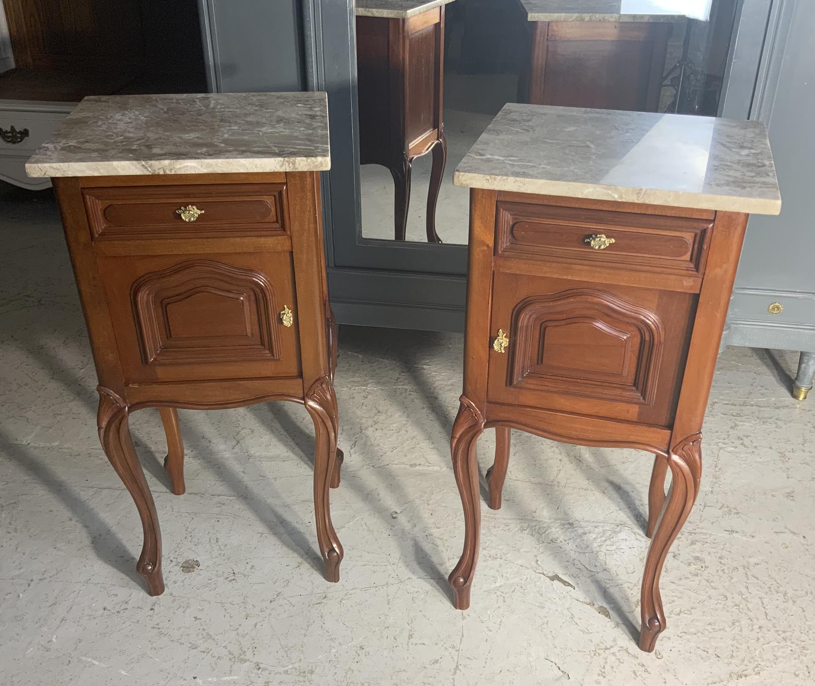 Pair of French Mahogany Bedside Cabinets (1 of 6)