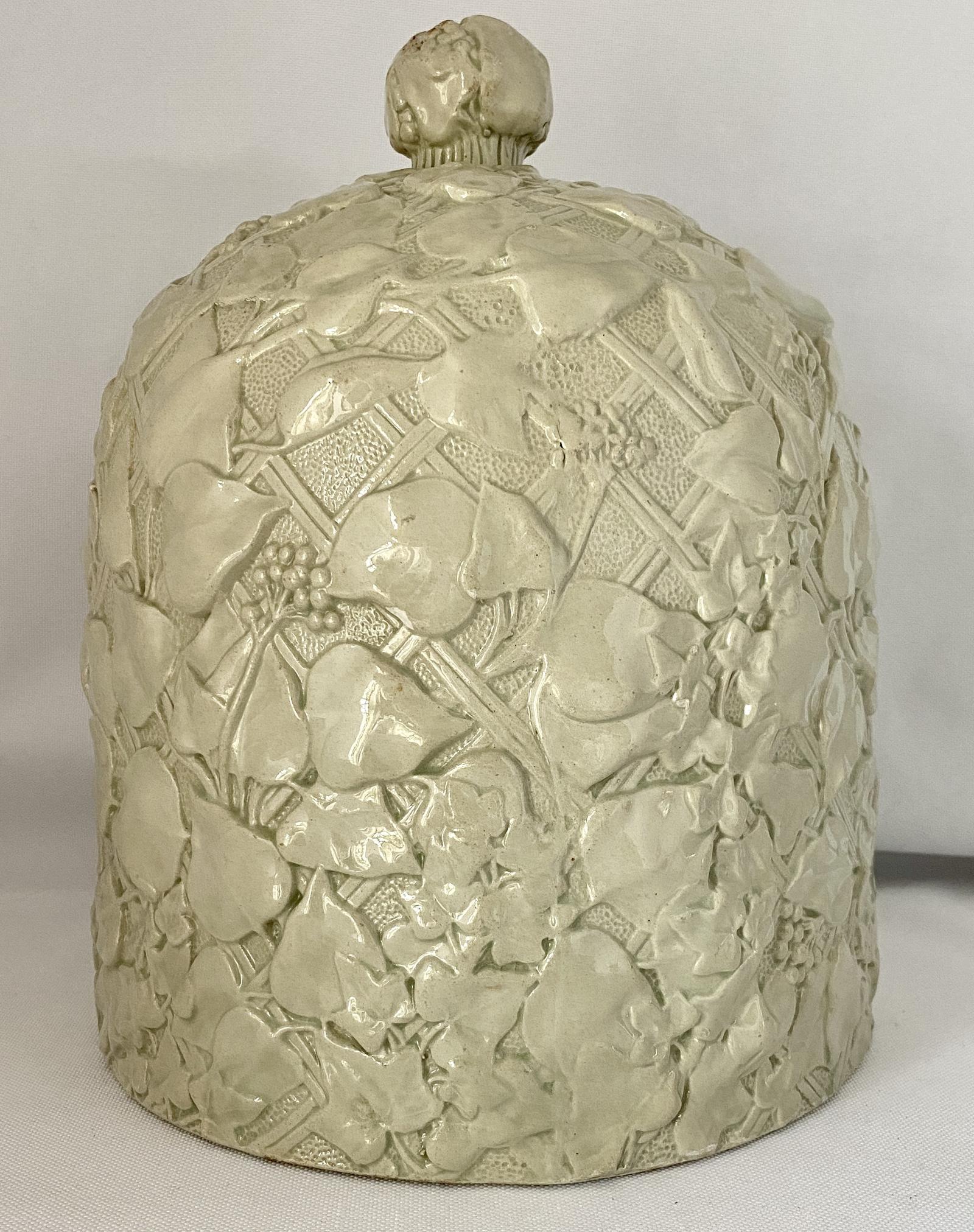 Victorian Stoneware Celadon Glazed Cheese Food Dome c.1880 (1 of 7)