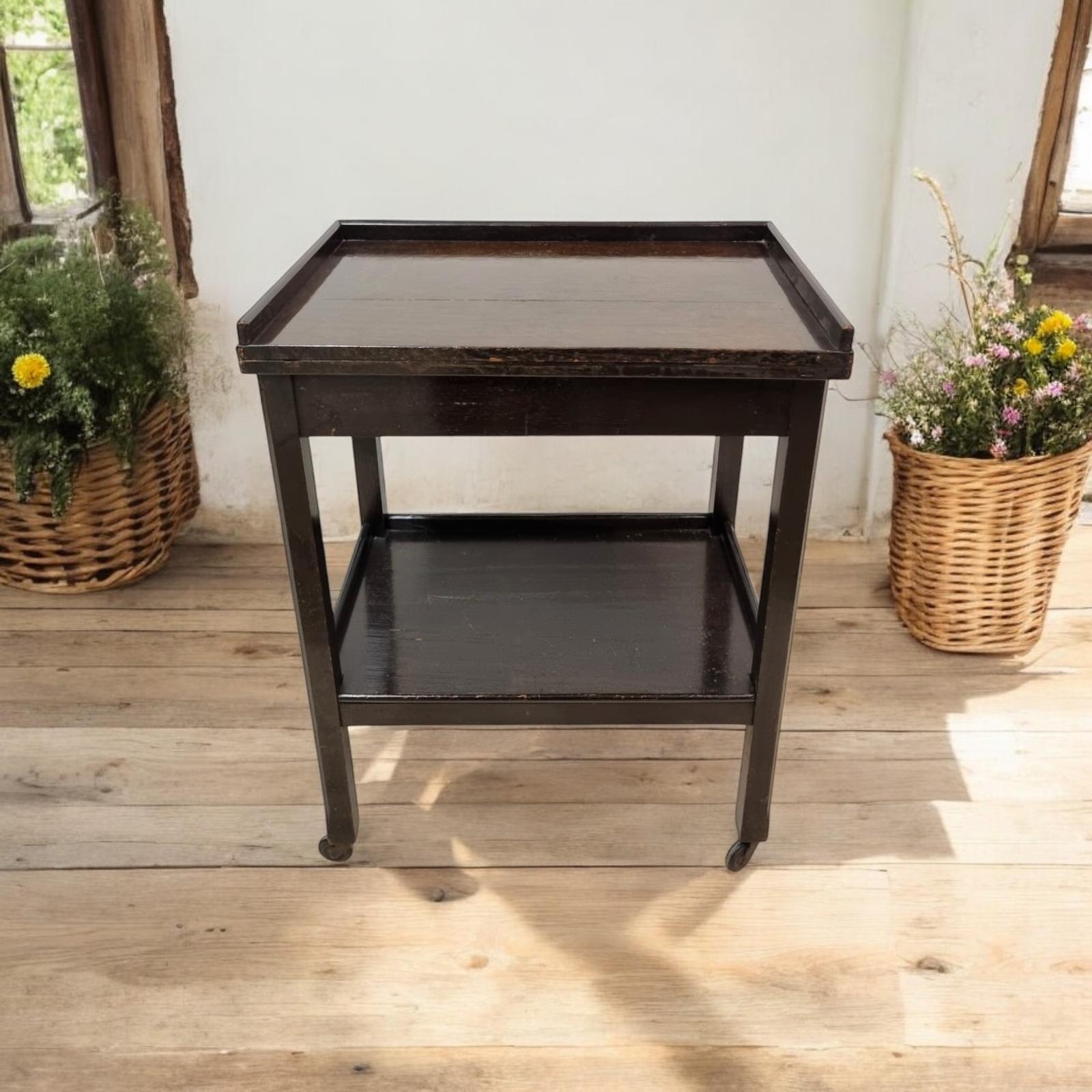 Antique Edwardian Oak Tea Trolley / Two Levels c.1910 (1 of 8)
