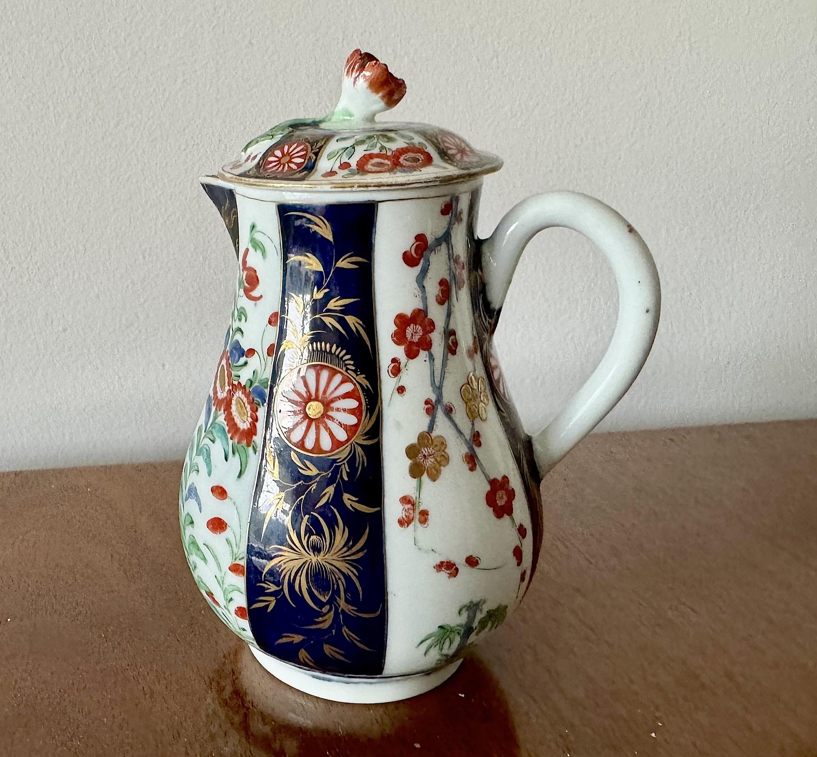 Dr Wall Worcester Queens Pattern Lidded Jug 1770-1775 (1 of 5)