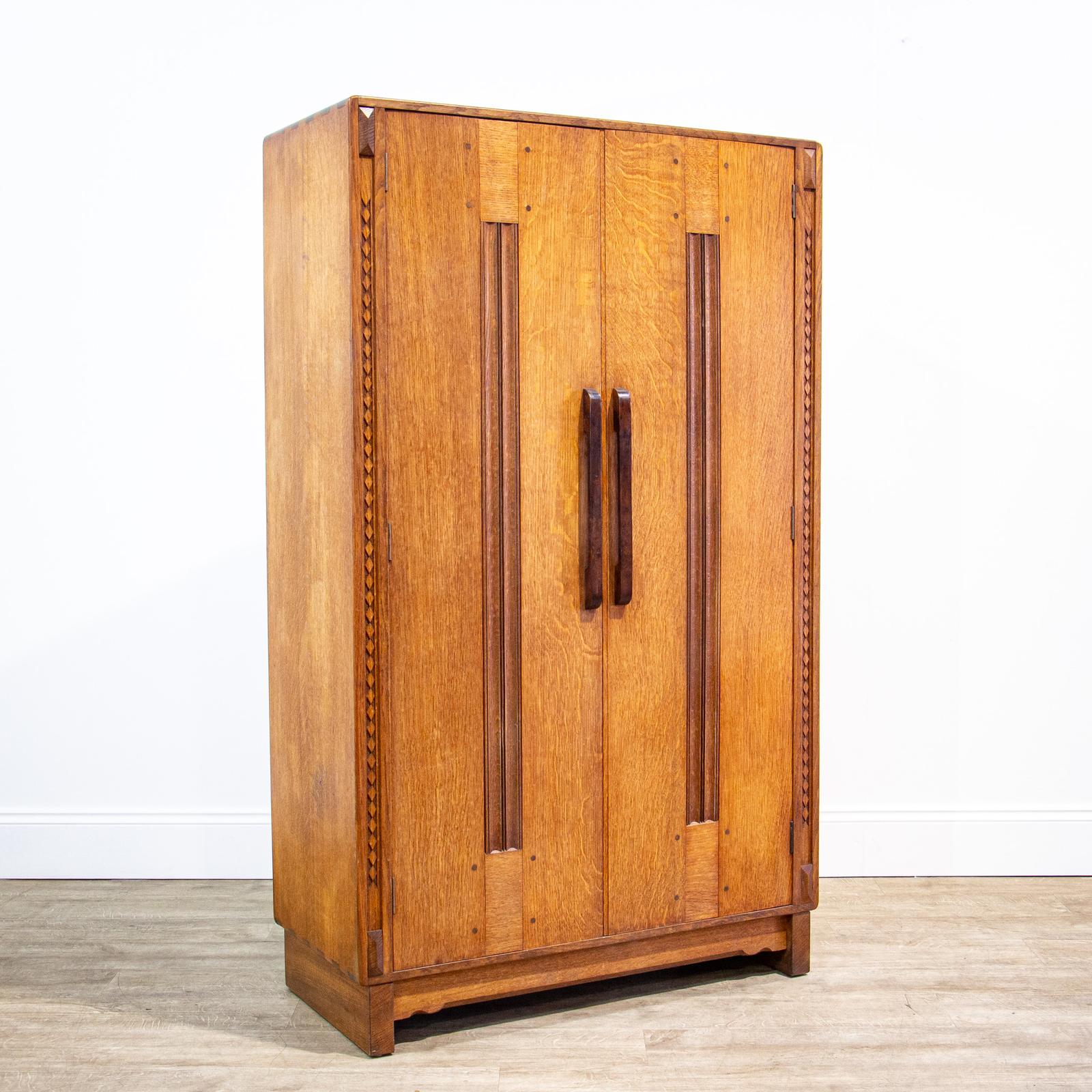 Small Arts & Crafts Oak Wardrobe with Shelves (1 of 11) Small Arts & Crafts Oak Wardrobe with Shelves (1 of 11)