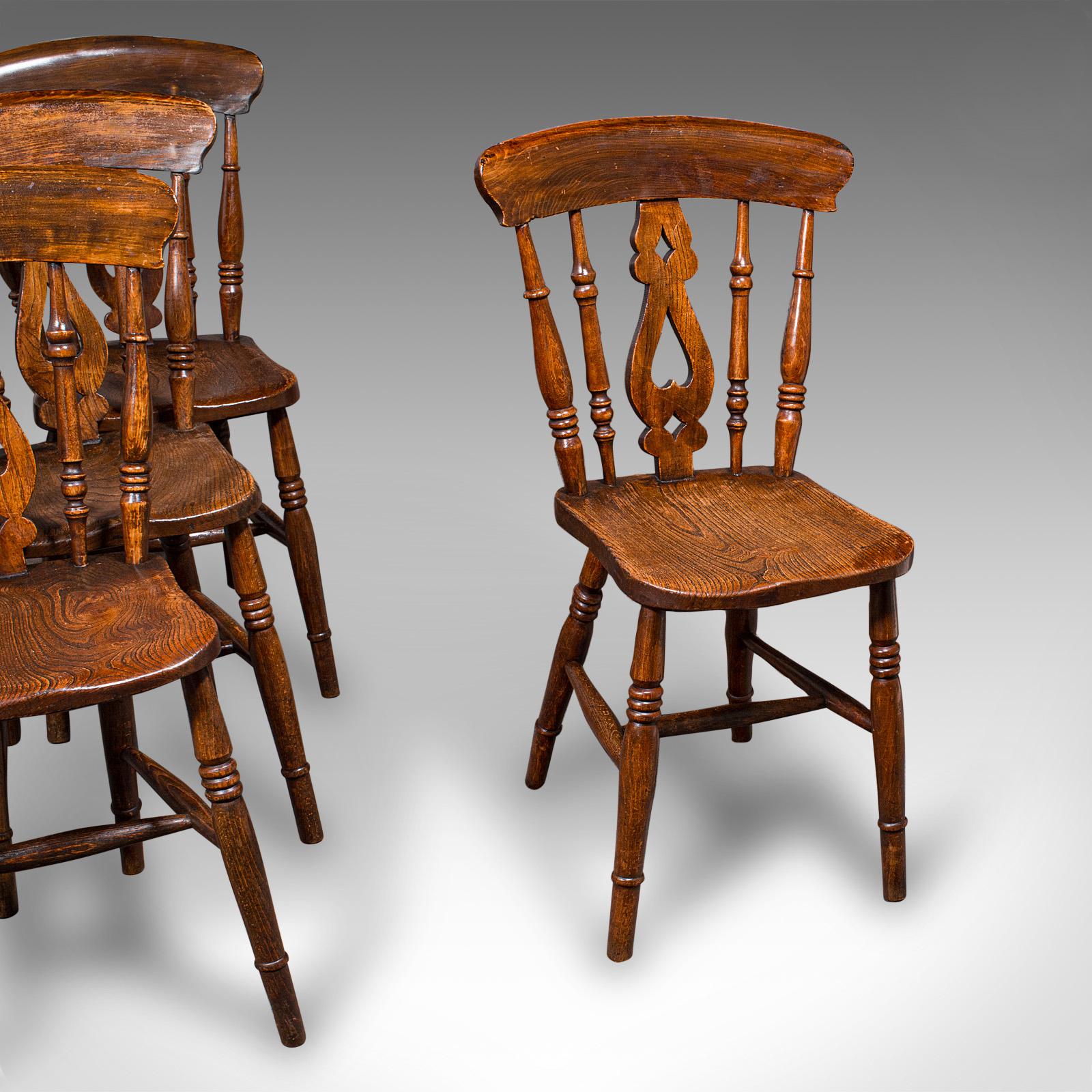 Set of 4 Antique Station Chairs, English, Country House Kitchen, Seat, Victorian (1 of 10) Set of 4 Antique Station Chairs, English, Country House Kitchen, Seat, Victorian (1 of 10)