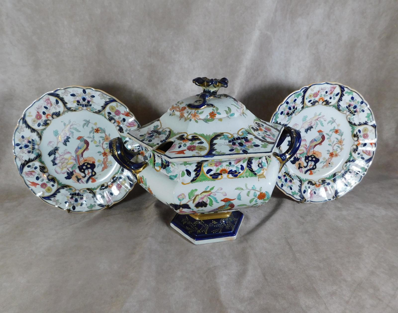 Large, 19th Century, Mason's Ironstone Soup Tureen with a Pair of Matching Plates, Retailed by Allsup (1 of 1) Large, 19th Century, Mason's Ironstone Soup Tureen with a Pair of Matching Plates, Retailed by Allsup (1 of 1)