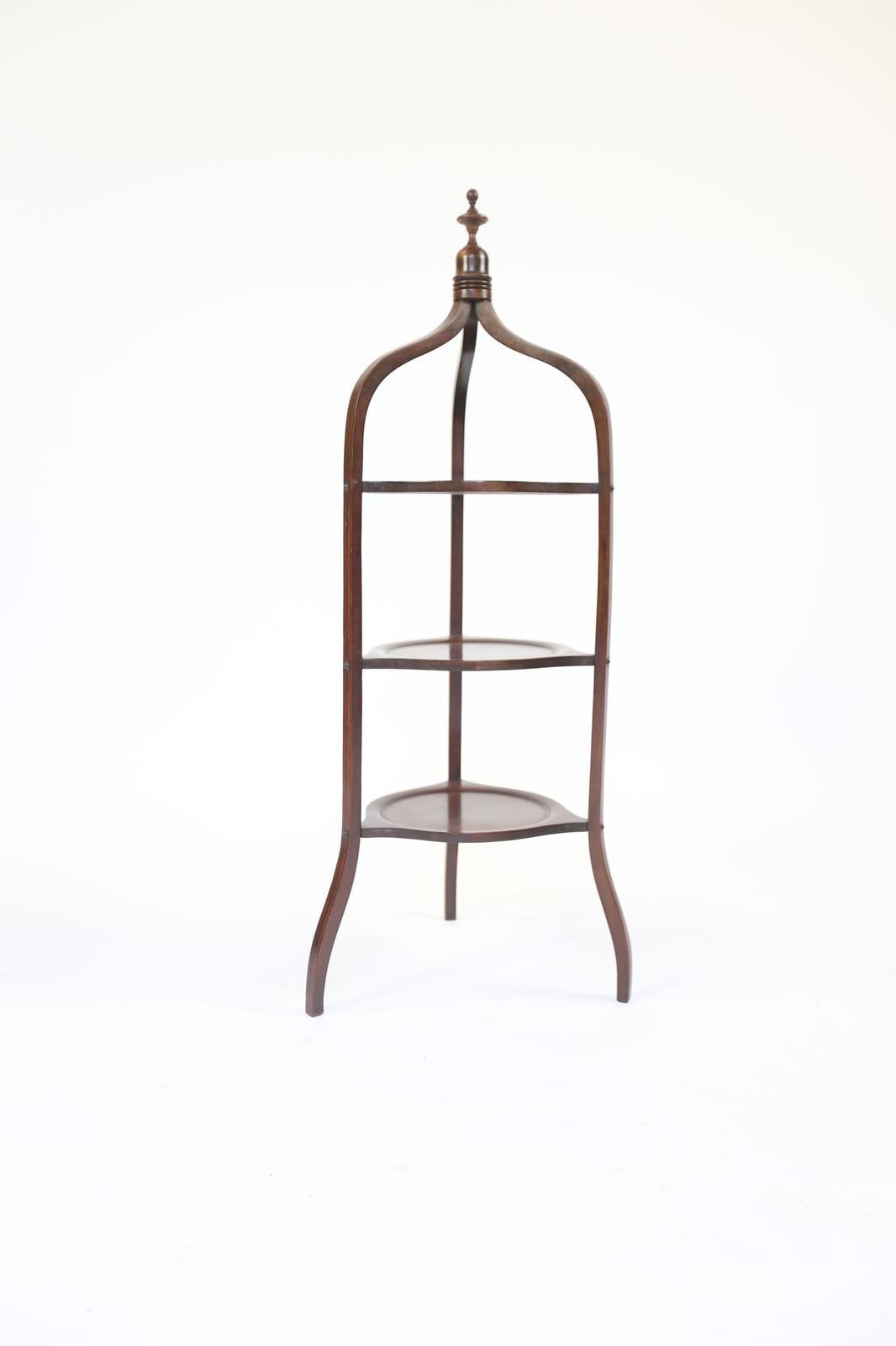 Edwardian Mahogany Inlaid 3 Tier Cakestand (1 of 6)