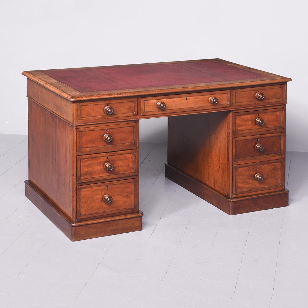 Quality Mahogany Smaller Sized Victorian Partners Desk (1 of 10)