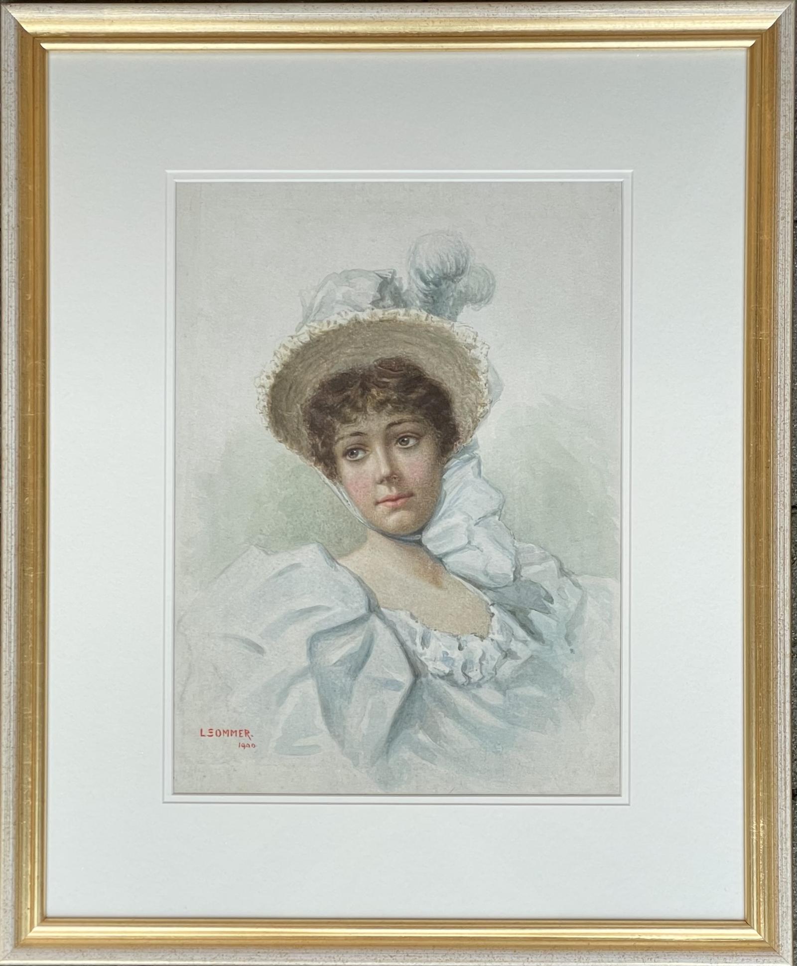 Edwardian Portrait Watercolour by L Sommer (1 of 4) Edwardian Portrait Watercolour by L Sommer (1 of 4)