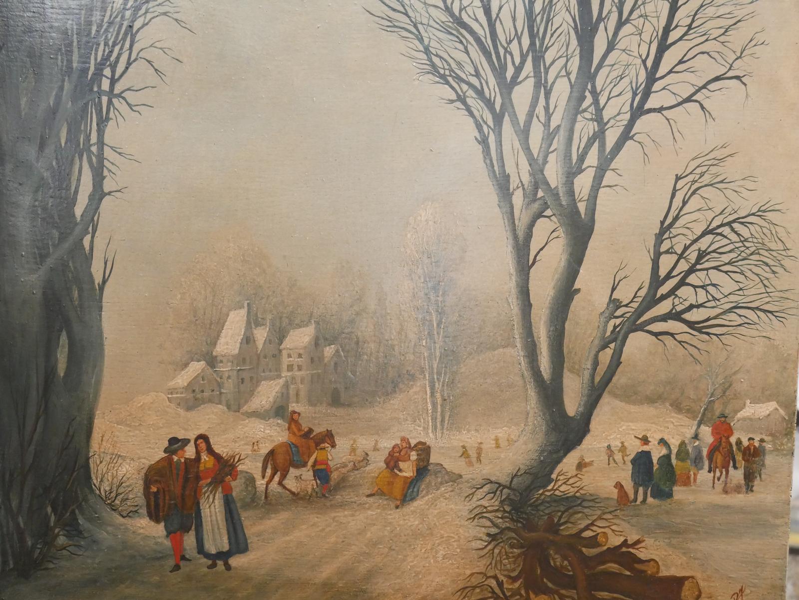 Small Dutch Oil Painting Winter Scene (1 of 9) Small Dutch Oil Painting Winter Scene (1 of 9)