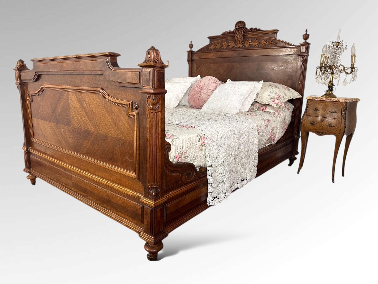 Antique French Carved Double Bed Frame Louis XVI Style (1 of 19) Antique French Carved Double Bed Frame Louis XVI Style (1 of 19)