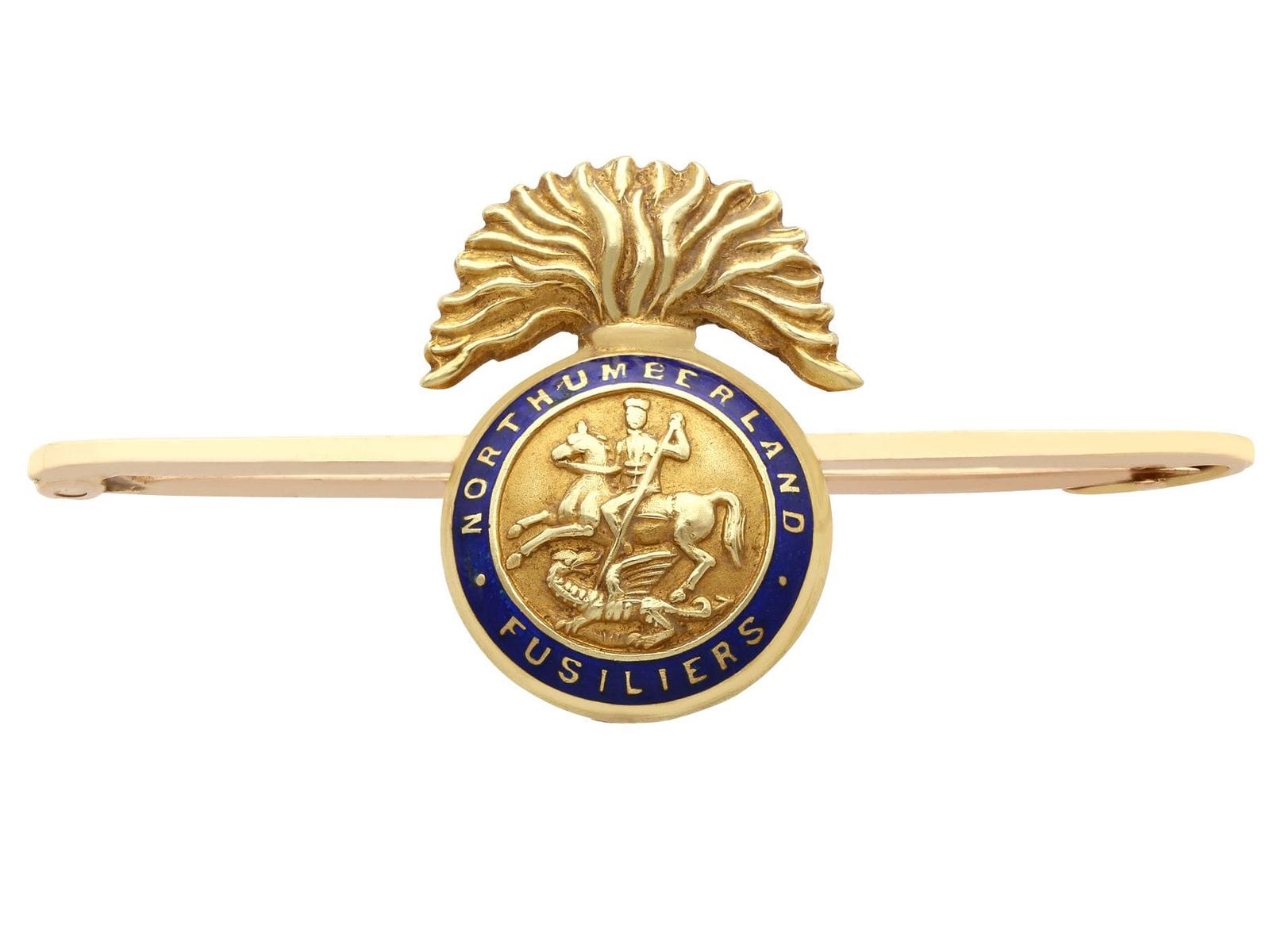 Antique 15ct Yellow Gold & Enamel Brooch c.1900 (1 of 7)