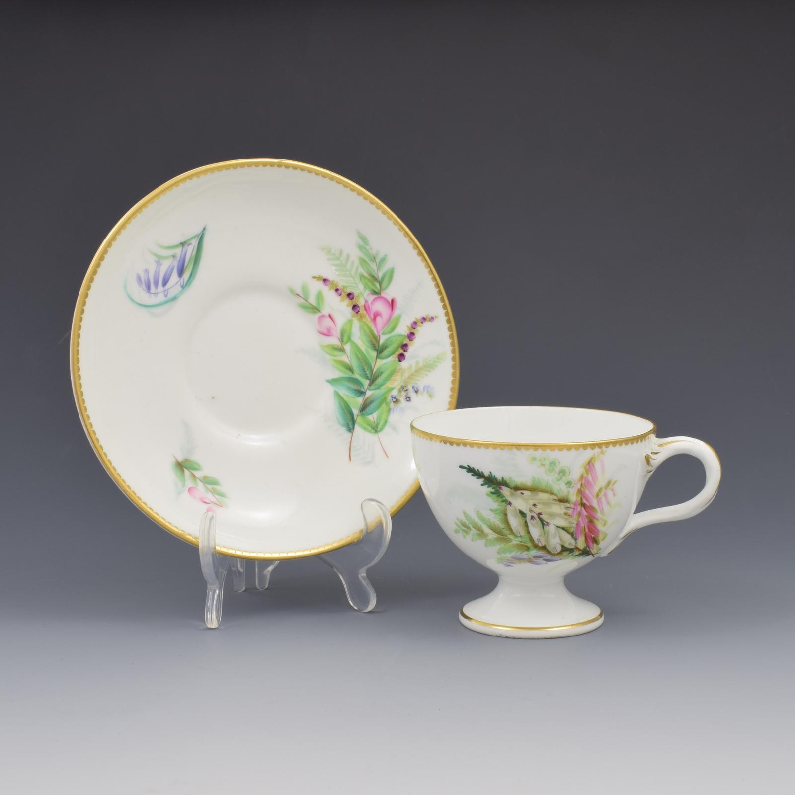 Pretty Victorian Royal Worcester Porcelain Hand Painted Floral Pedestal Cup & Saucer 8173 (1 of 11) Pretty Victorian Royal Worcester Porcelain Hand Painted Floral Pedestal Cup & Saucer 8173 (1 of 11)
