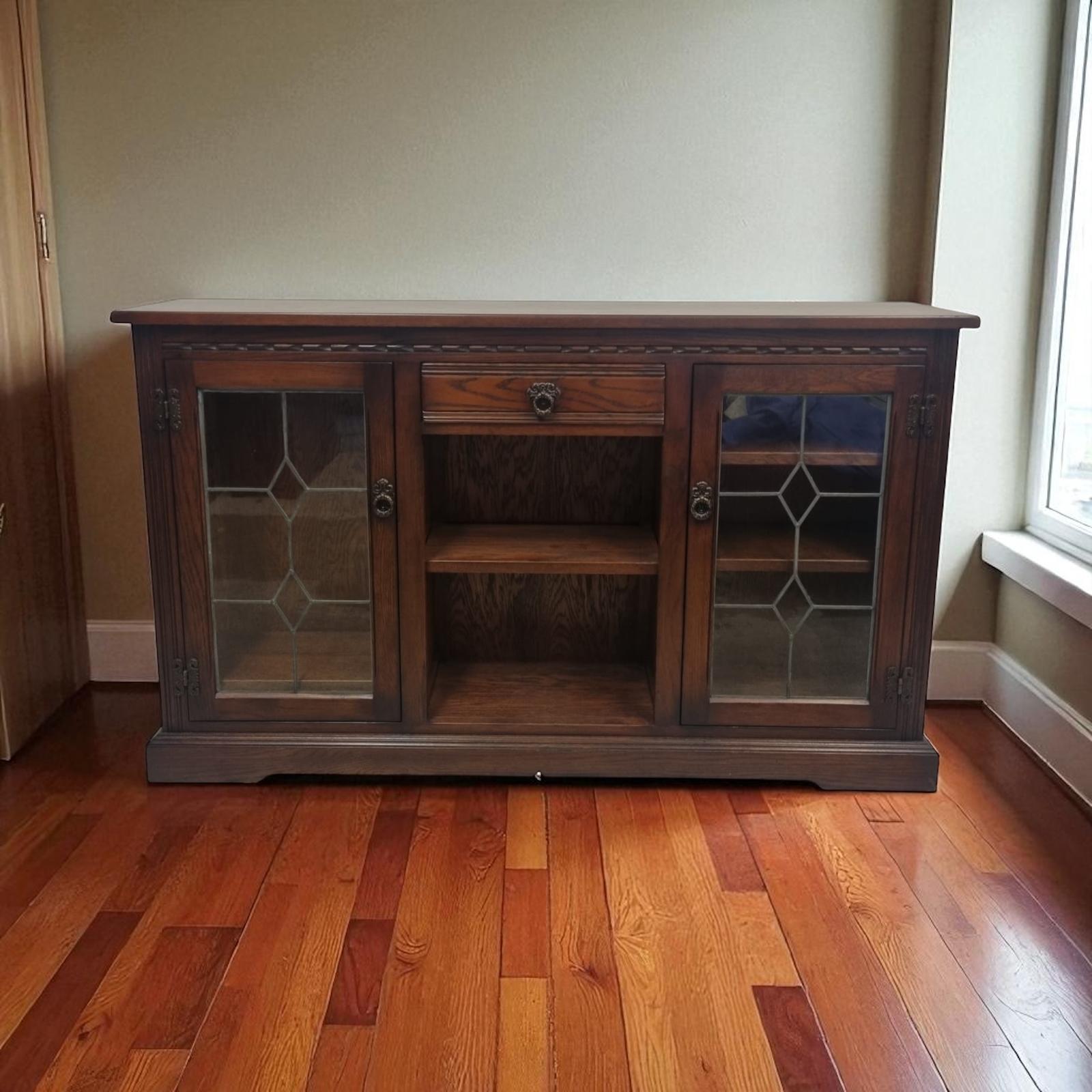 Vintage Old Charm Wood Bros Bookcase / Tudor Brown / c.1970 (1 of 10)