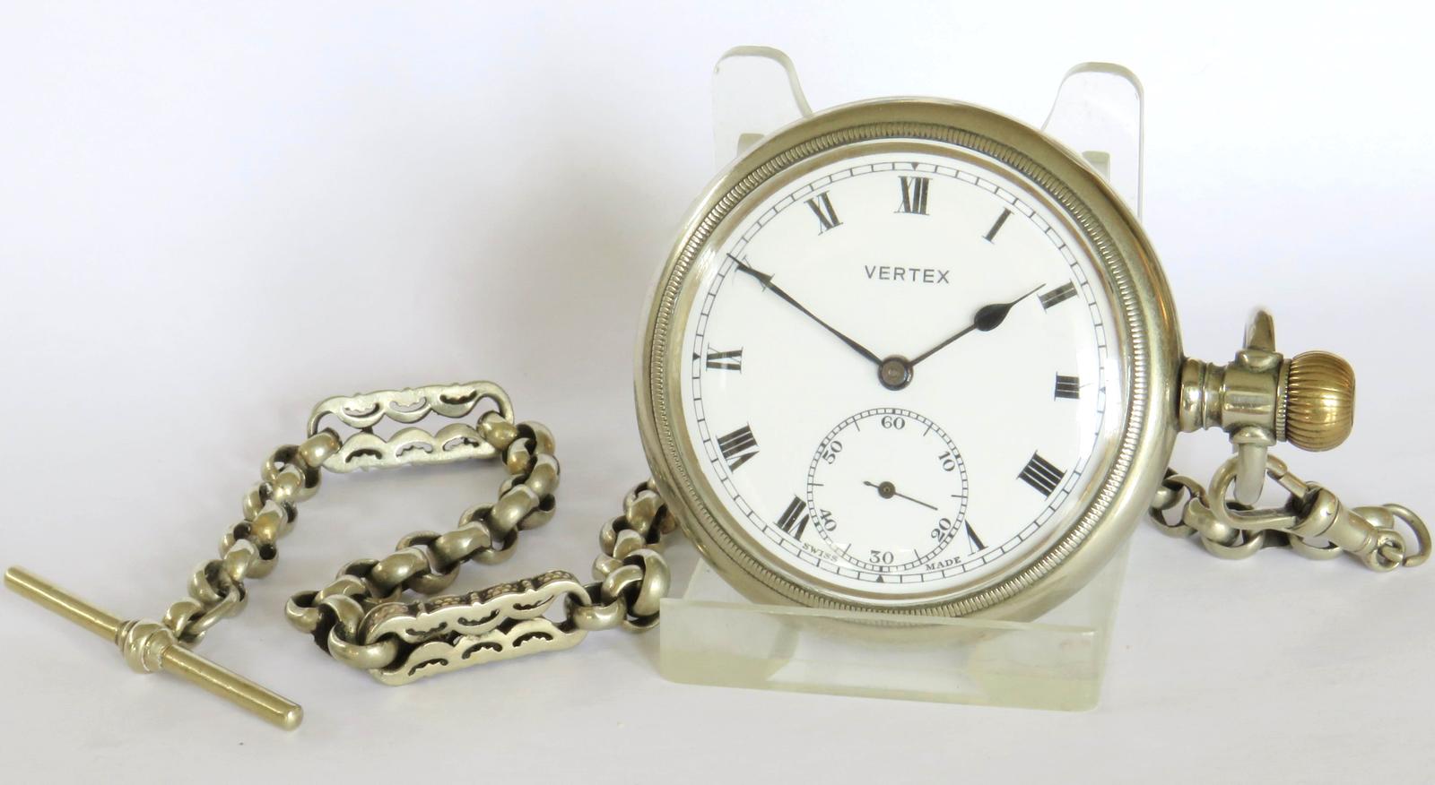 Pocket Watch : 1930s Vertex Pocket Watch and Chain (1 of 5)