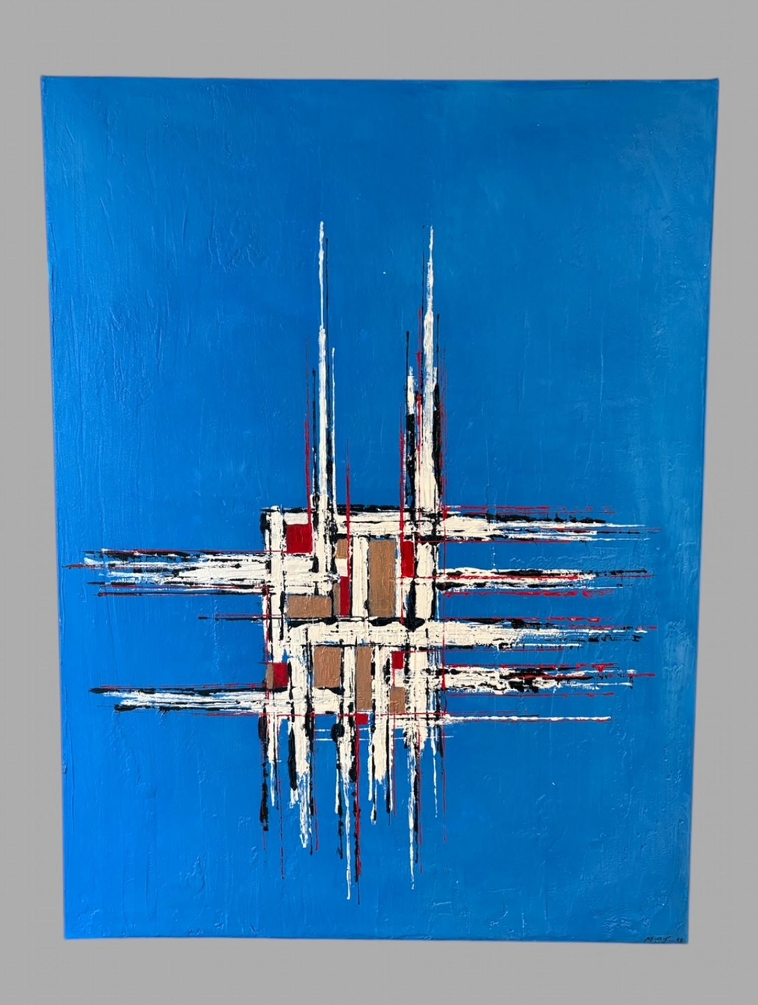 Mark Titcombe - Acrylic on Canvas - Abstract Composition Entitled 'Poles Apart' (1 of 7)