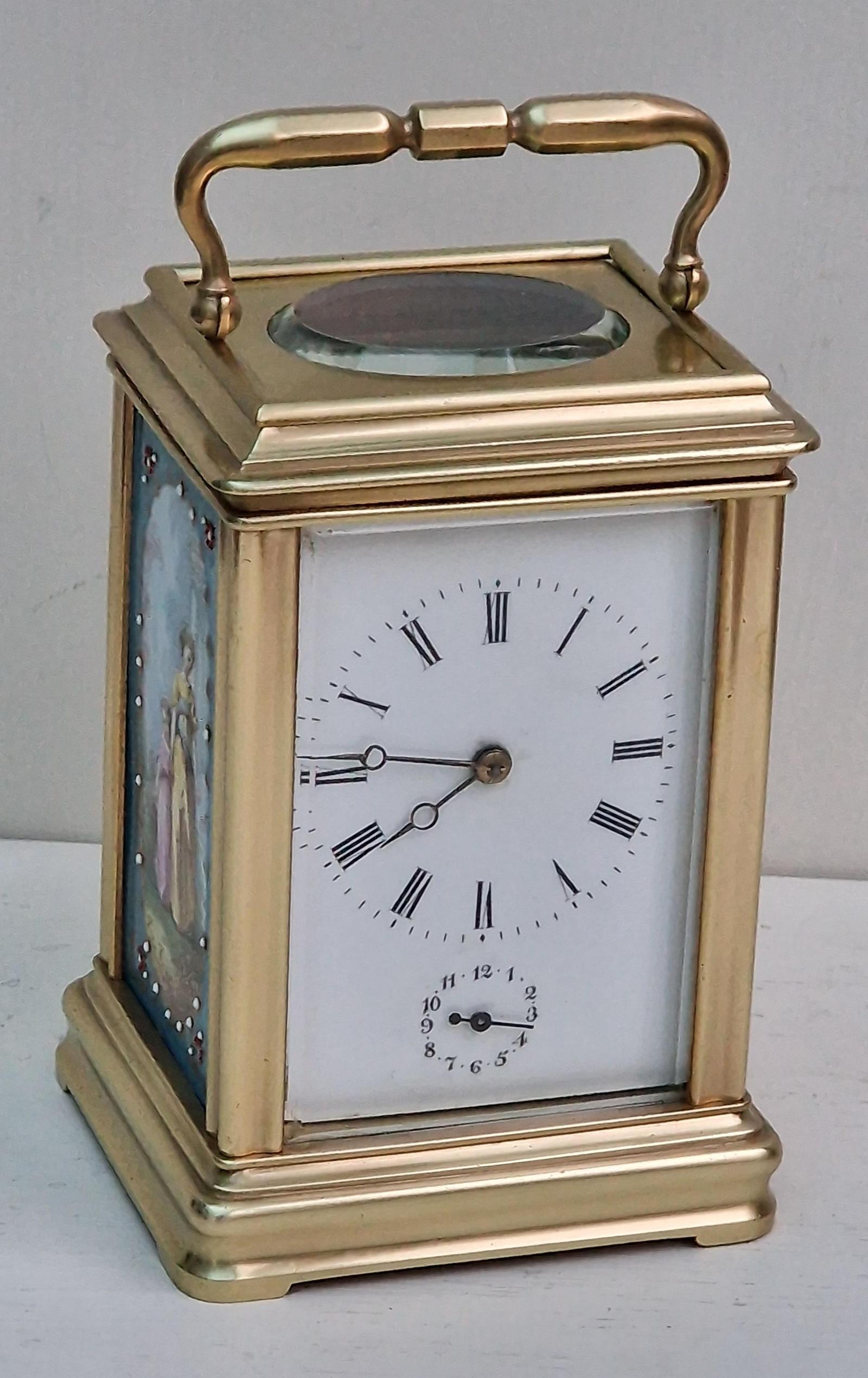 A Porcelain Panel Carriage Clock (1 of 8) A Porcelain Panel Carriage Clock (1 of 8)